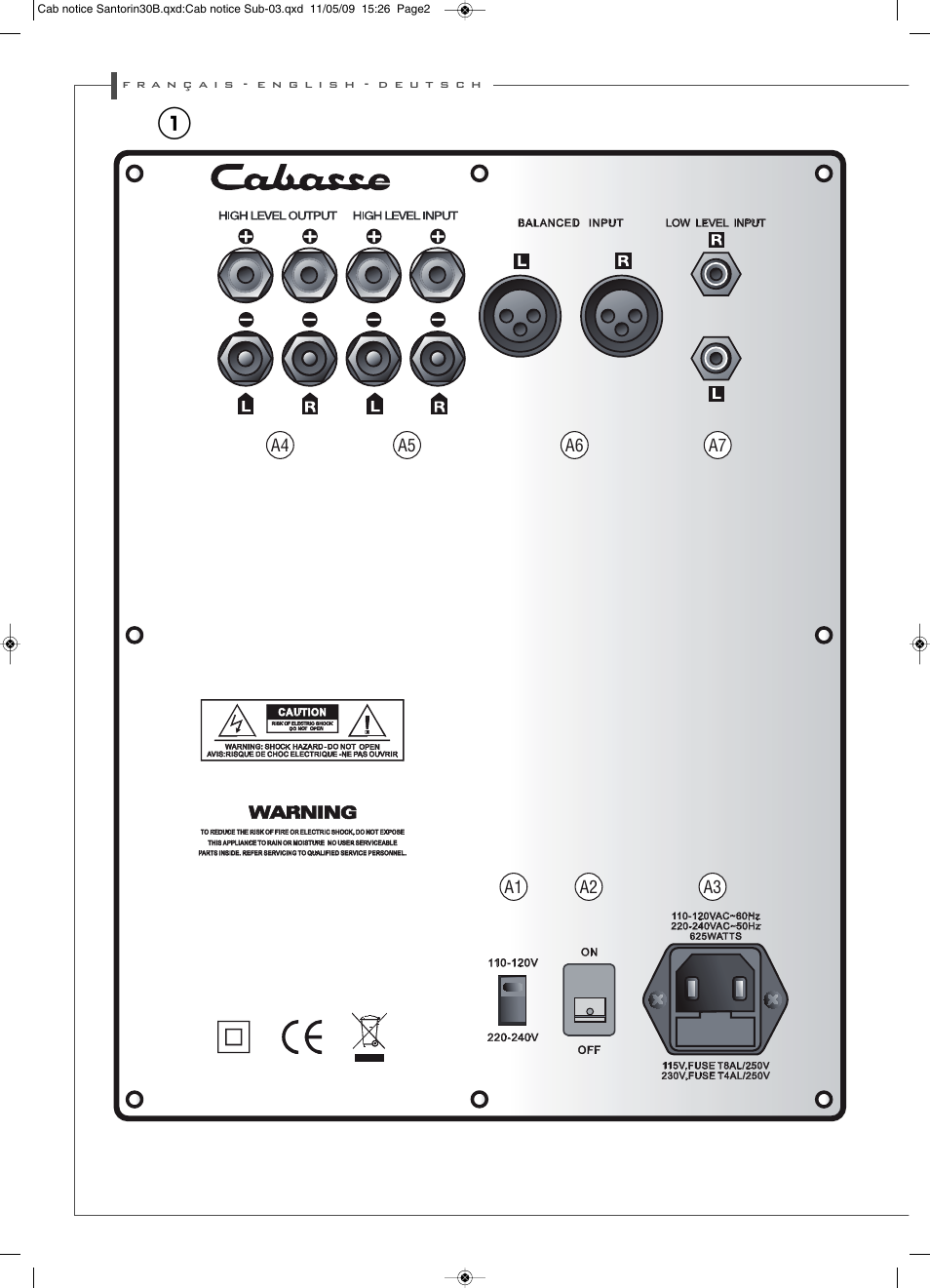 Tsa 500 p | Cabasse SANTORIN 30 User Manual | Page 2 / 20