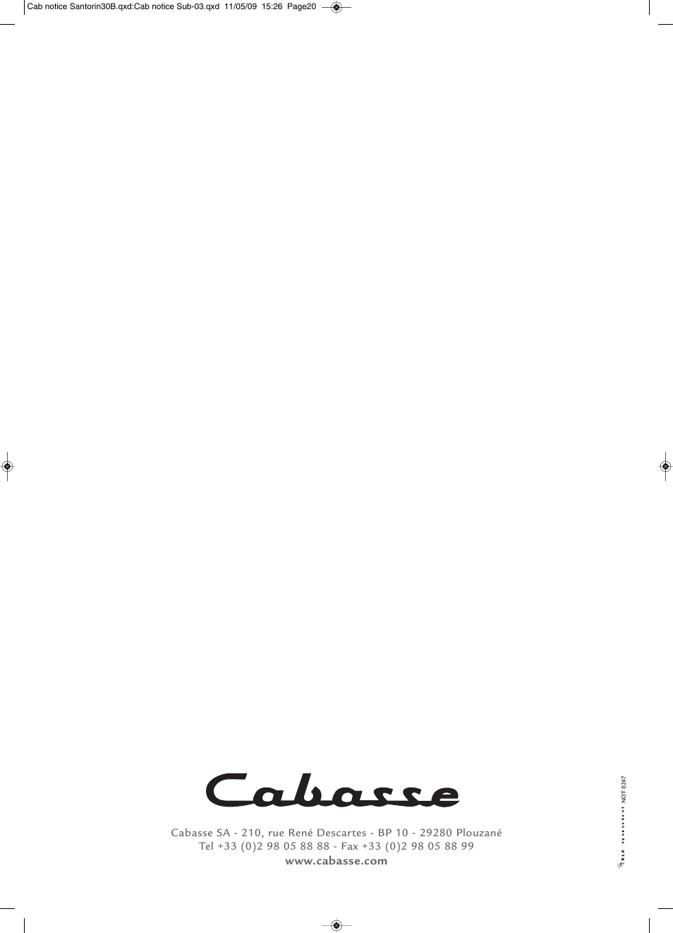 Cabasse SANTORIN 30 User Manual | Page 20 / 20