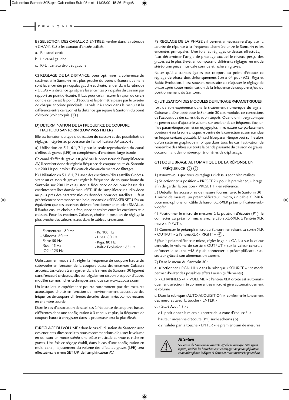 Cabasse SANTORIN 30 User Manual | Page 8 / 20