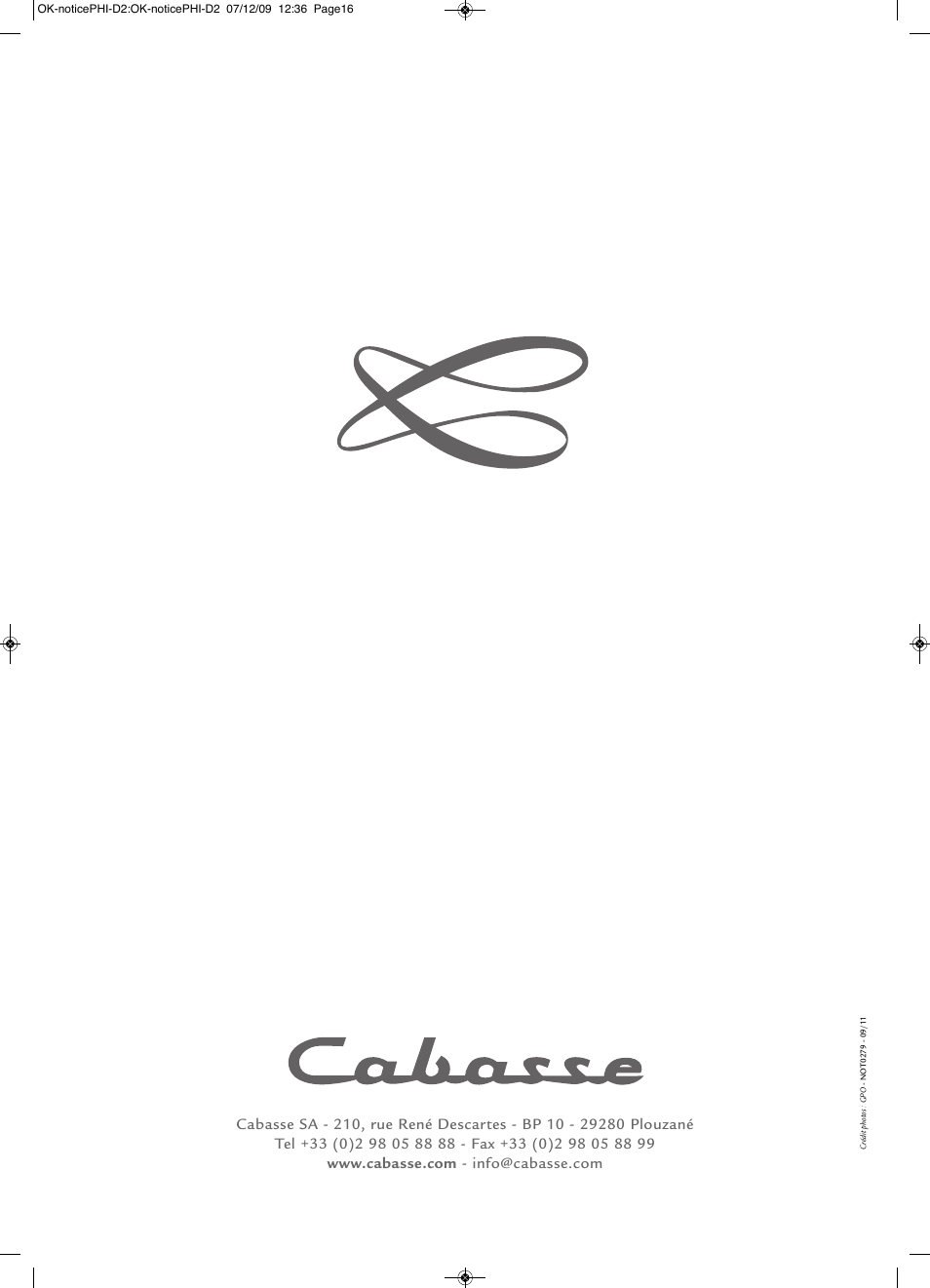 Cabasse PHI SYSTEM User Manual | Page 16 / 16