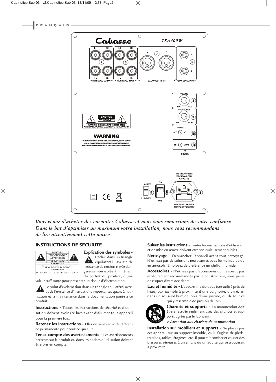 Cabasse SANTORIN 30 i User Manual | Page 2 / 12