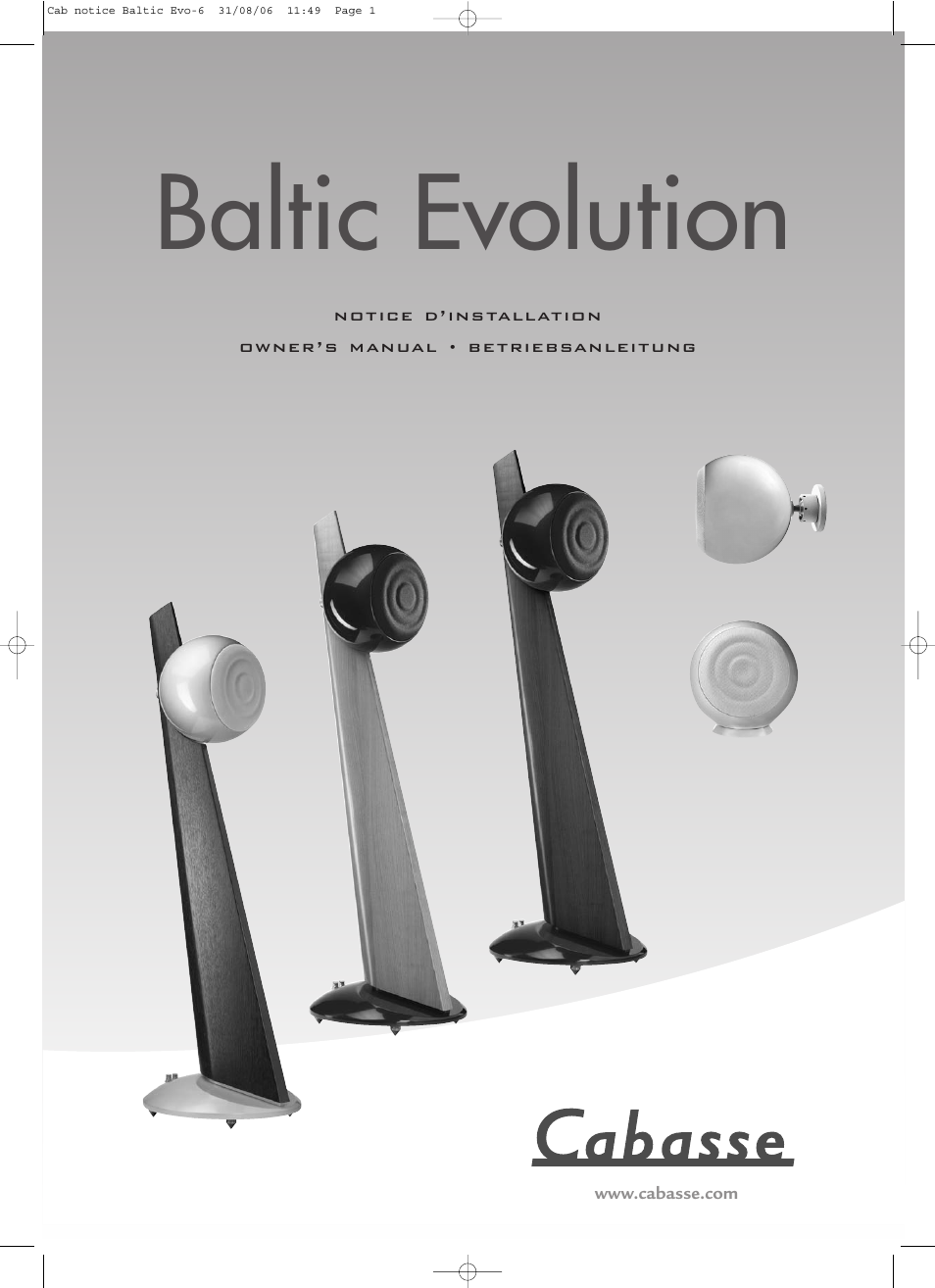 Cabasse Baltic Evolution User Manual | 12 pages