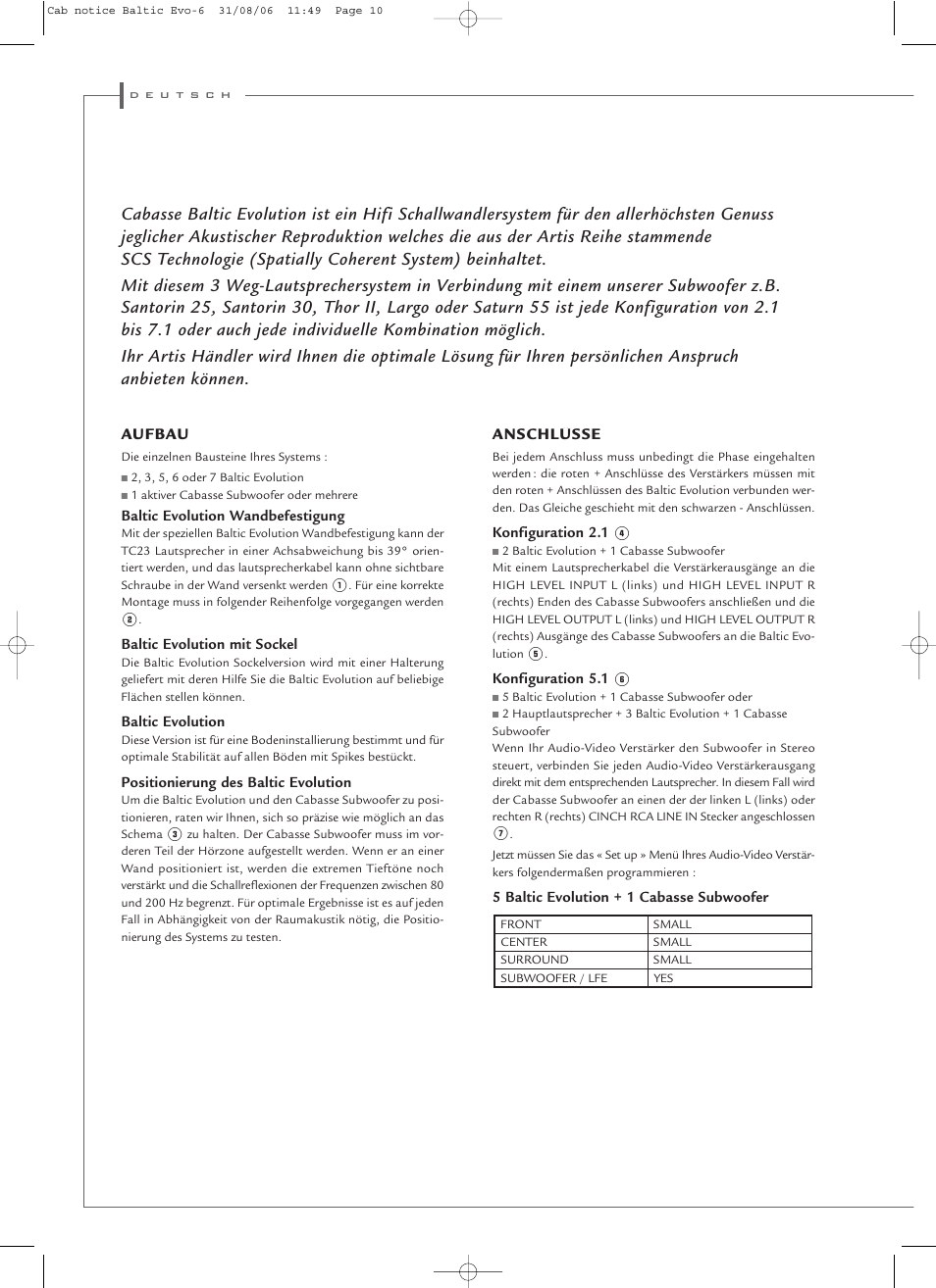 Cabasse Baltic Evolution User Manual | Page 10 / 12