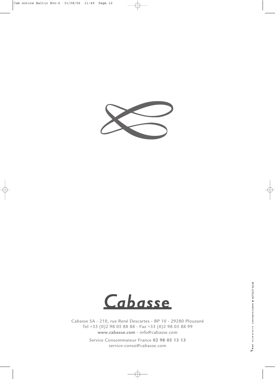 Cabasse Baltic Evolution User Manual | Page 12 / 12