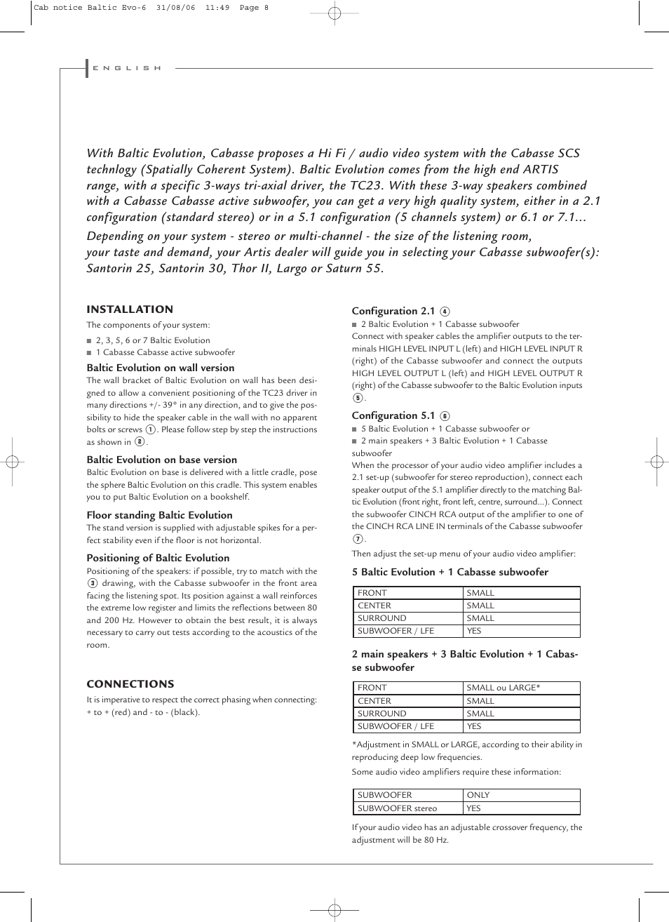 Cabasse Baltic Evolution User Manual | Page 8 / 12