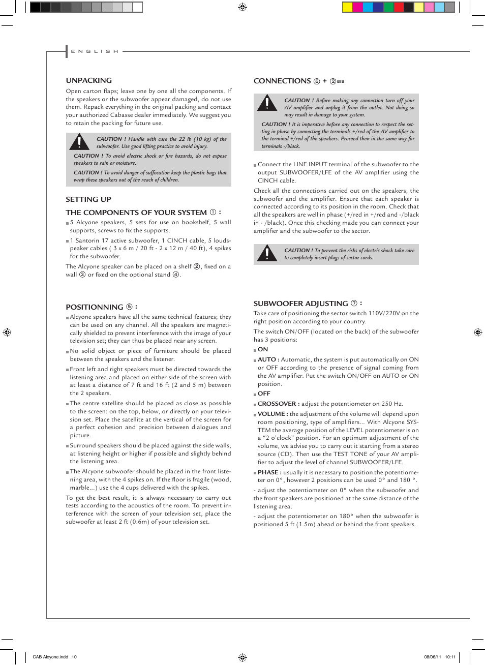 Cabasse ALCYONE User Manual | Page 10 / 20