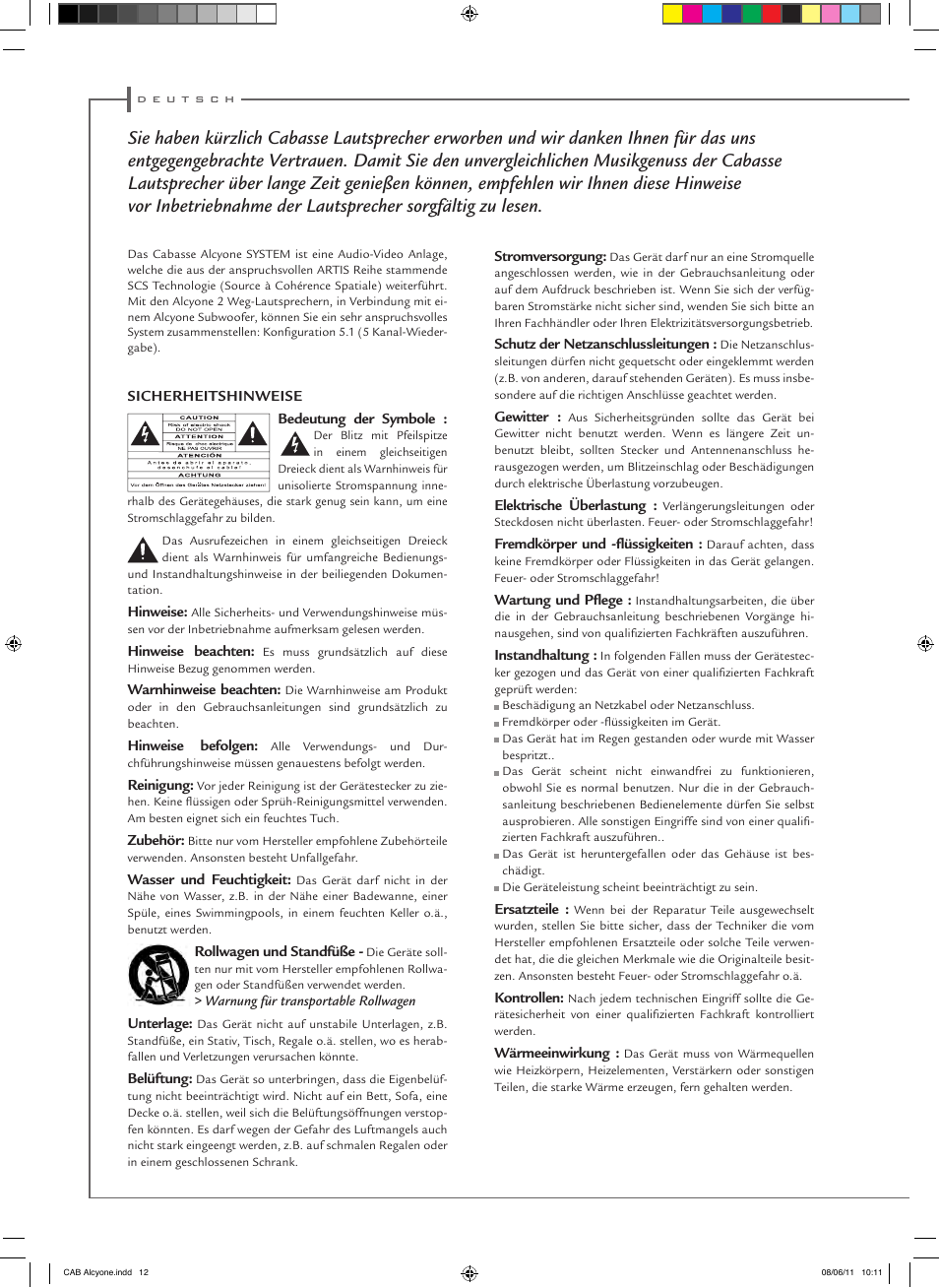 Cabasse ALCYONE User Manual | Page 12 / 20