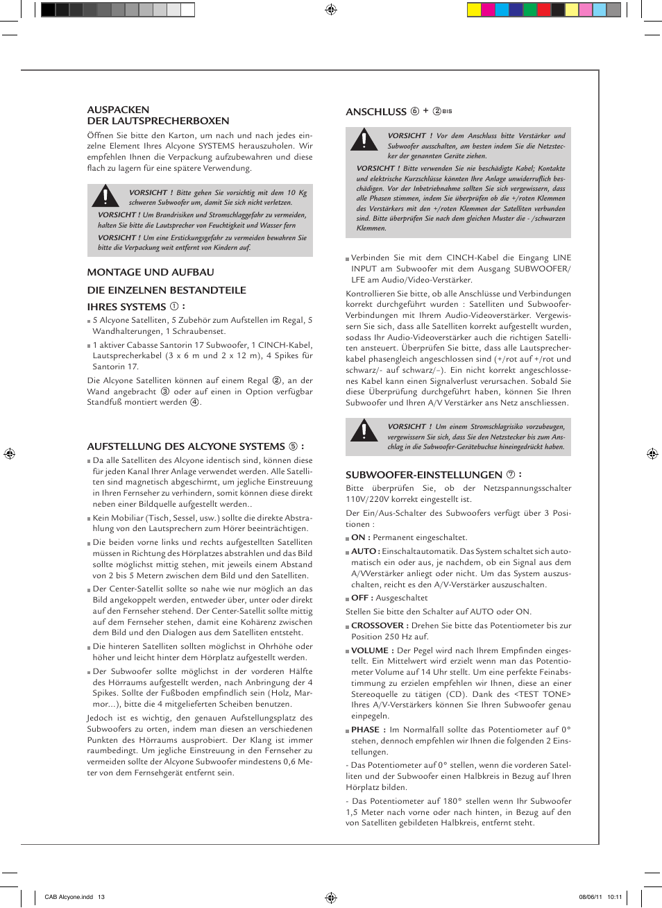 Cabasse ALCYONE User Manual | Page 13 / 20