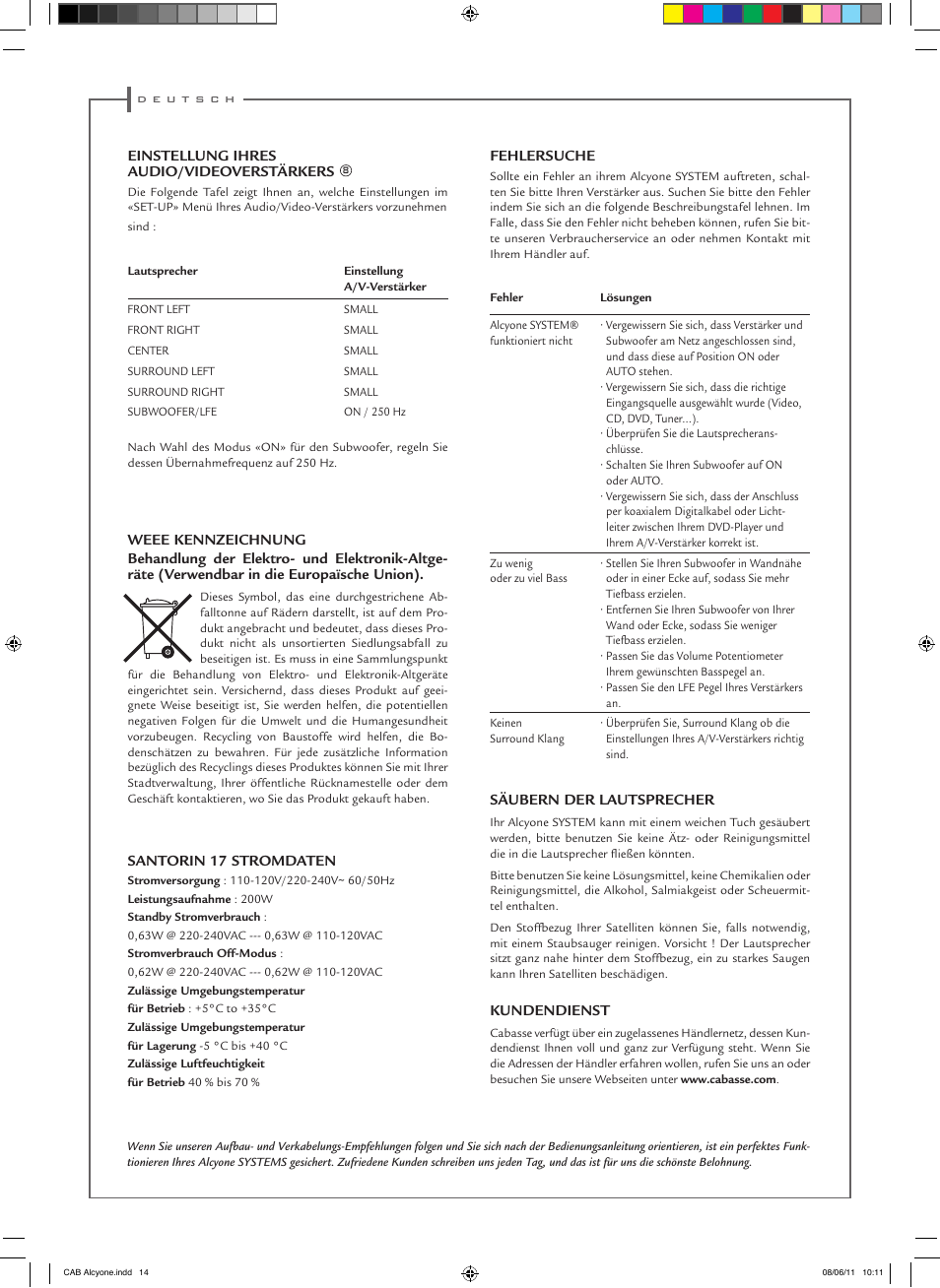 Cabasse ALCYONE User Manual | Page 14 / 20