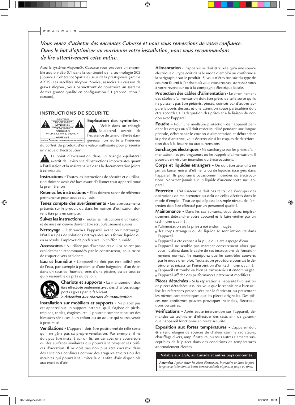 Cabasse ALCYONE User Manual | Page 6 / 20