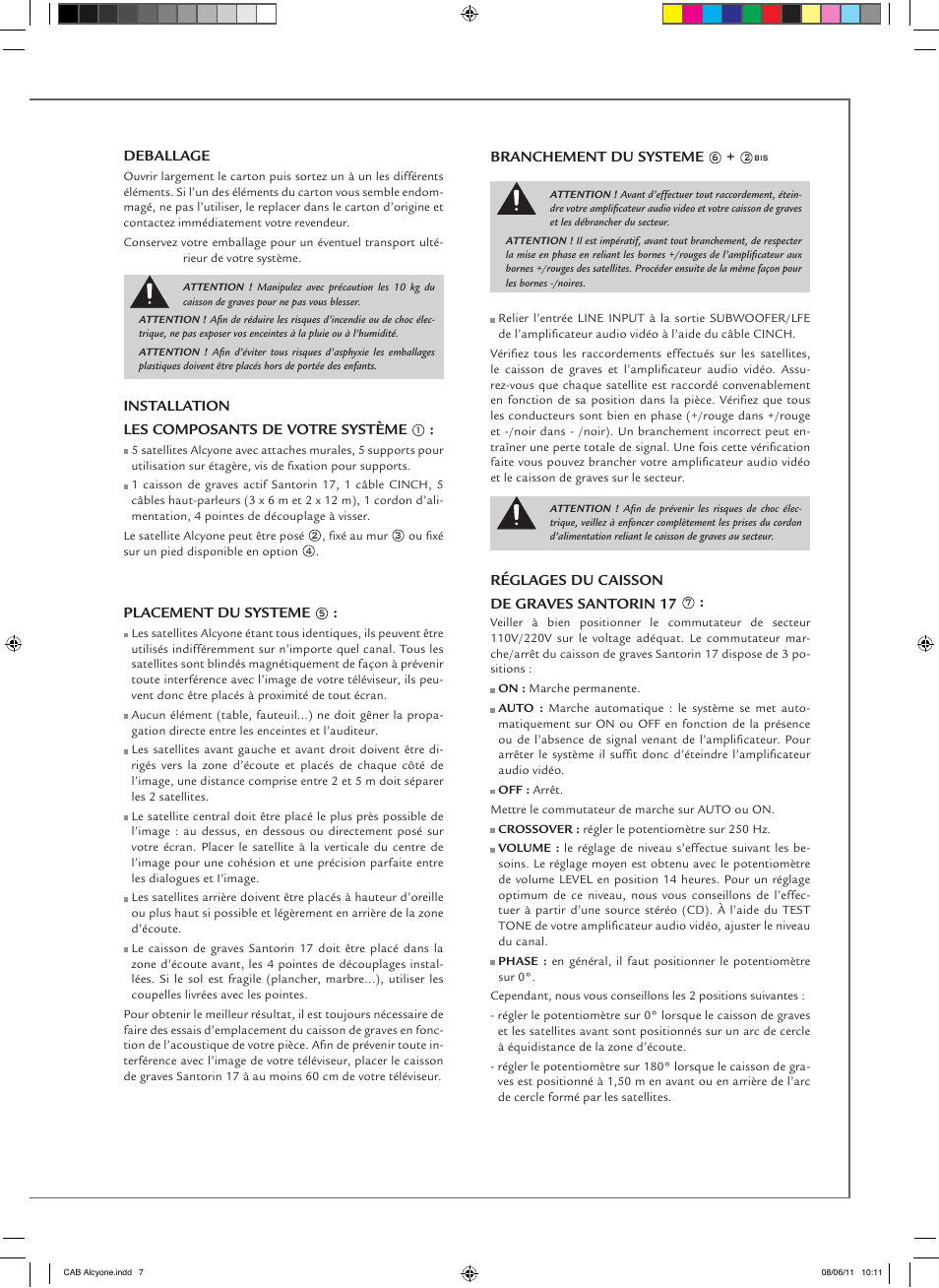 Cabasse ALCYONE User Manual | Page 7 / 20