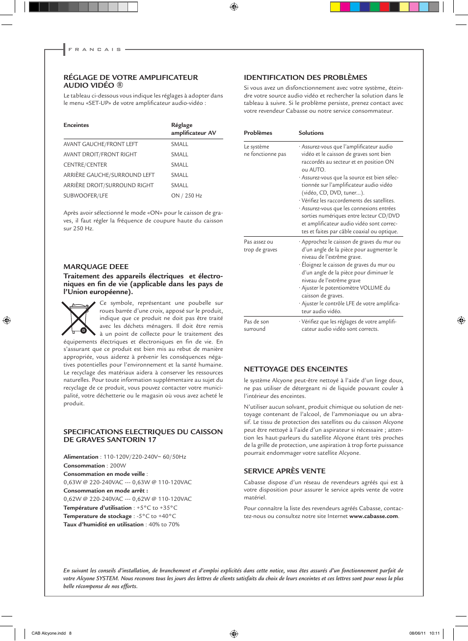 Cabasse ALCYONE User Manual | Page 8 / 20
