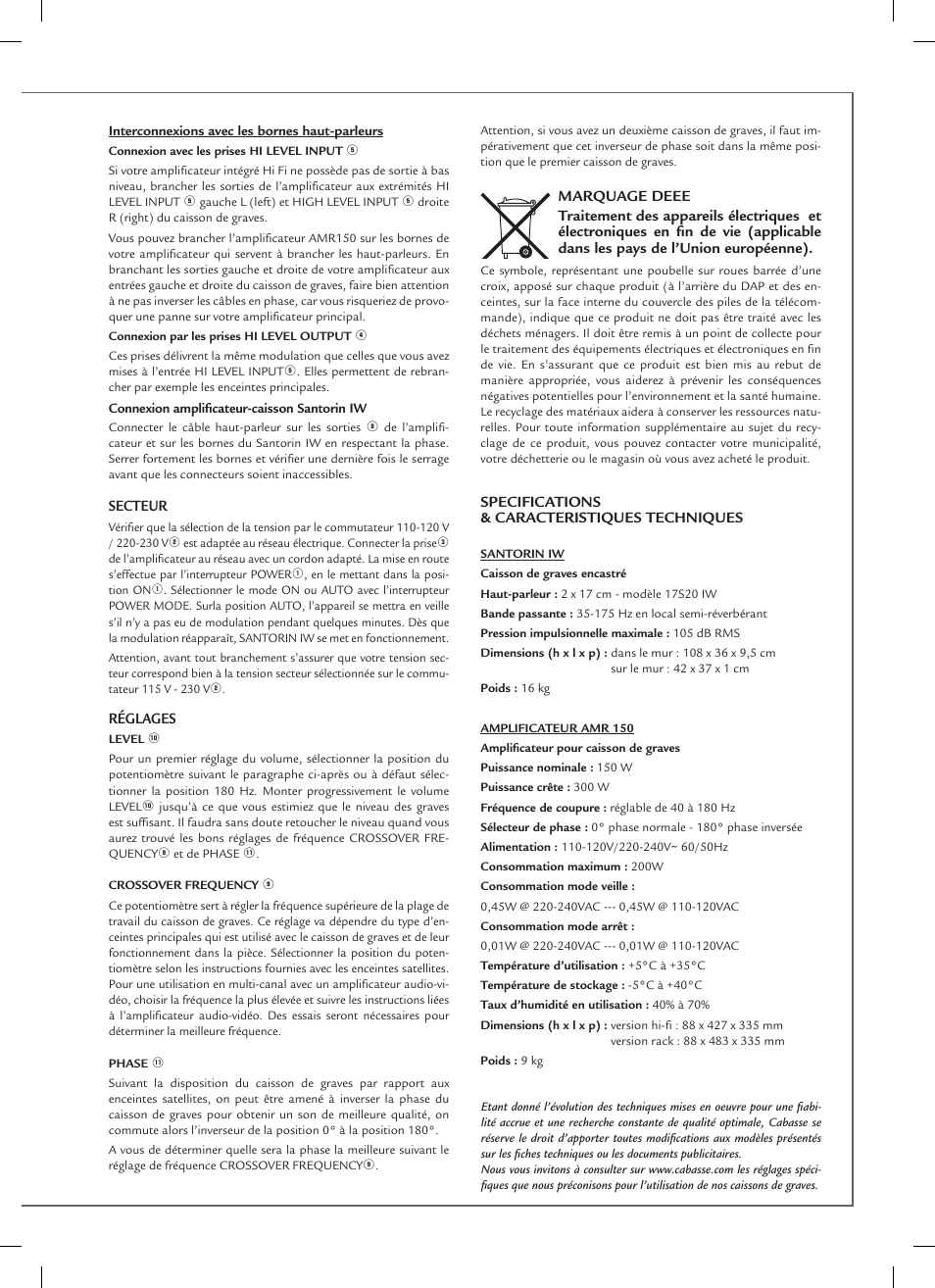 Cabasse SANTORIN IW User Manual | Page 9 / 16