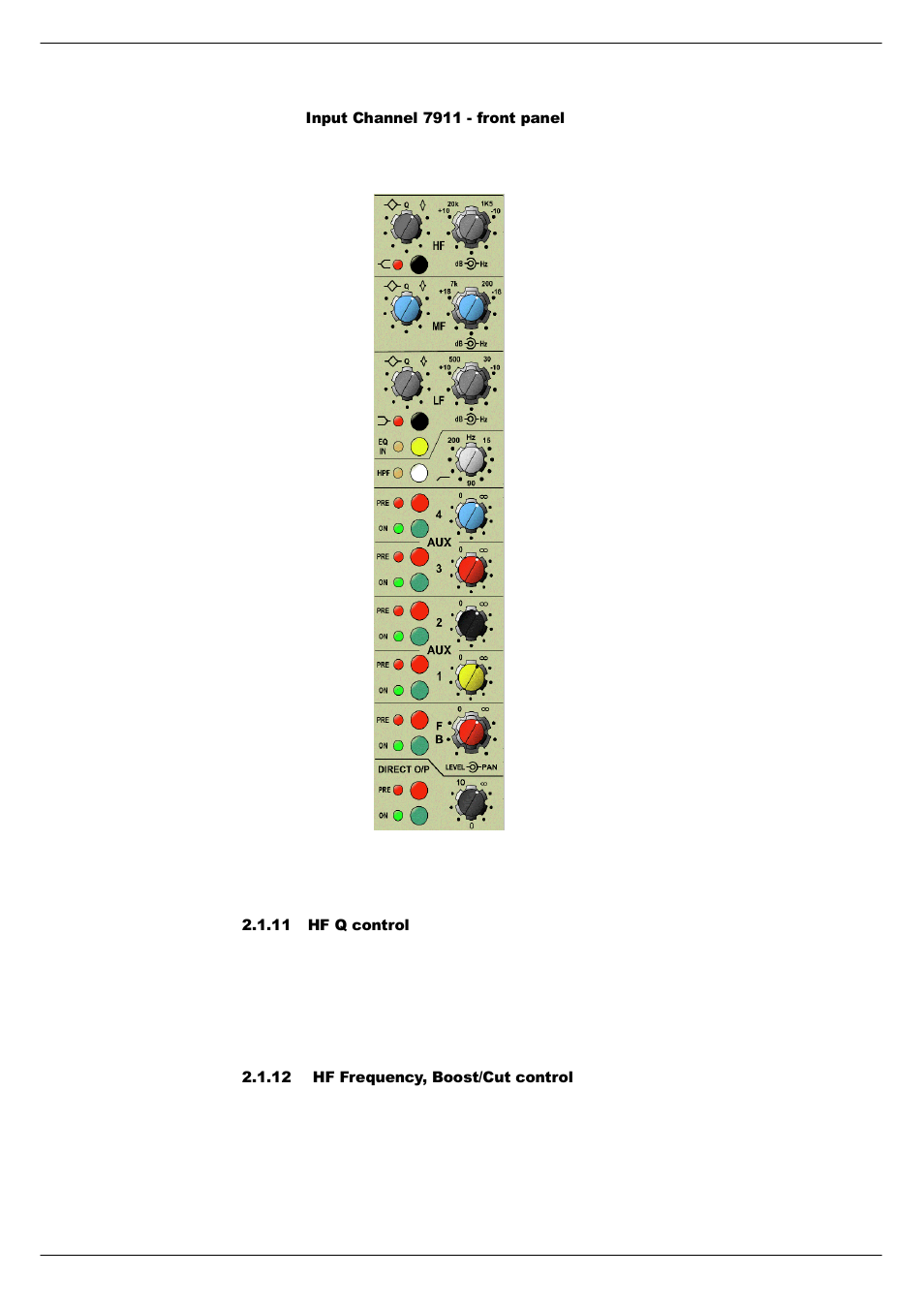 11 hf q control, 12 hf frequency, boost/cut control | Cadac C-Type User Manual | Page 18 / 66