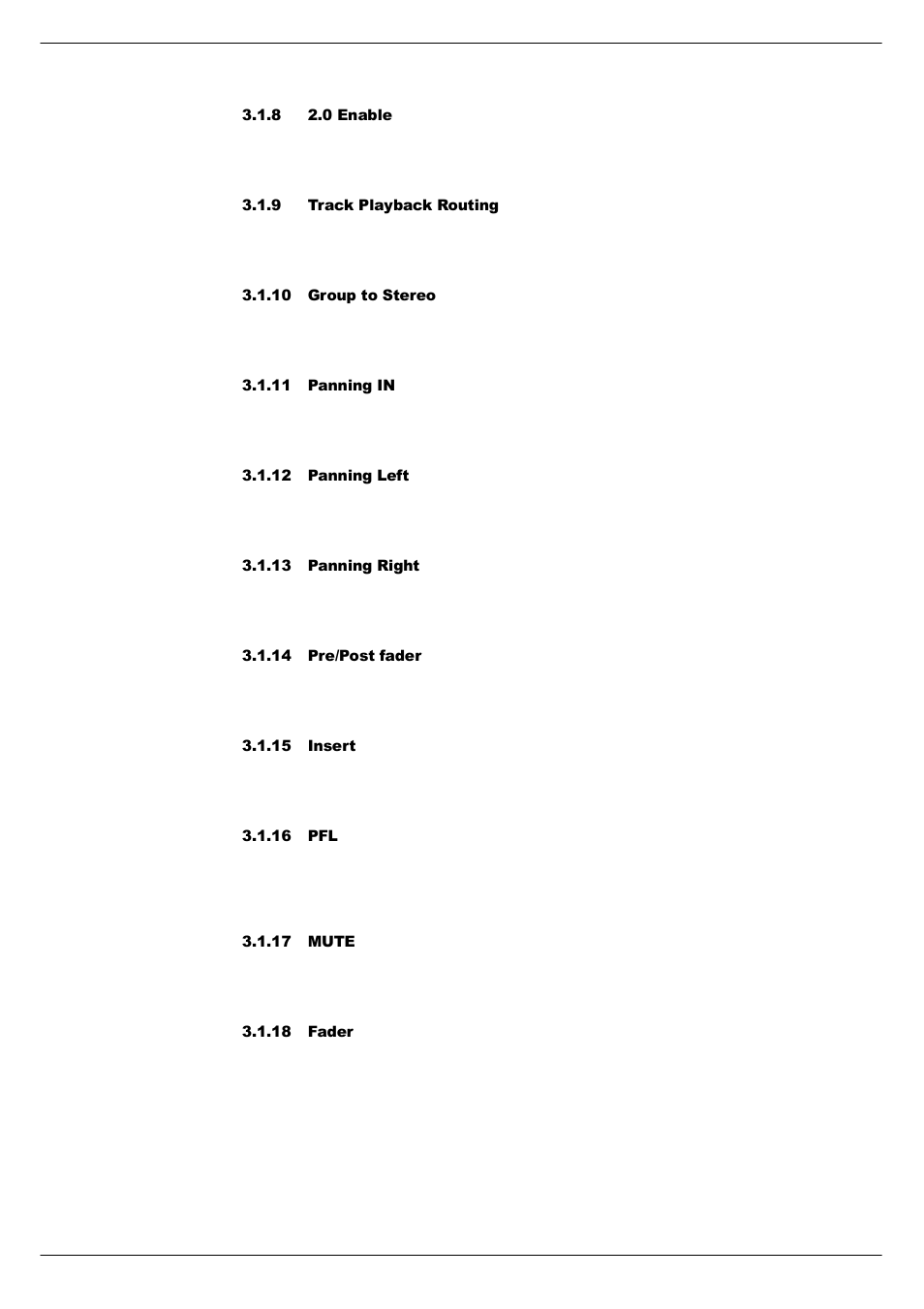 8 2.0 enable, 9 track playback routing, 10 group to stereo | 11 panning in, 12 panning left, 13 panning right, 14 pre/post fader, 15 insert, 16 pfl, 17 mute | Cadac C-Type User Manual | Page 28 / 66