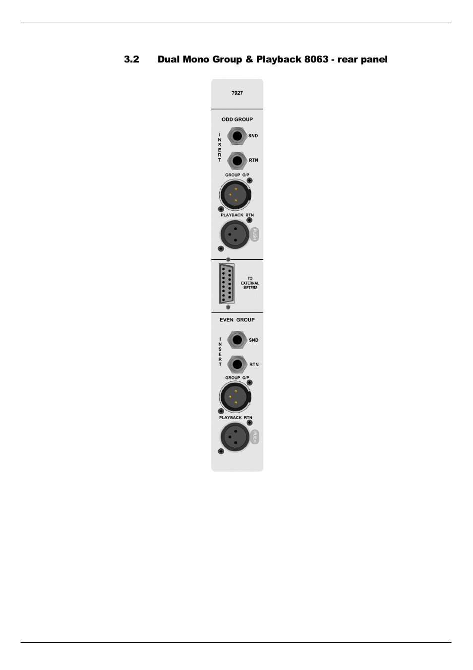 2 dual mono group & playback 8063 - rear panel, Dual mono group & playback 8063 - rear panel -6 | Cadac C-Type User Manual | Page 30 / 66