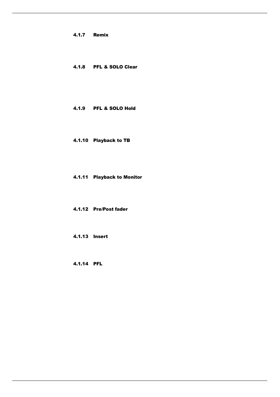 7 remix, 8 pfl & solo clear, 9 pfl & solo hold | 10 playback to tb, 11 playback to monitor, 12 pre/post fader, 13 insert, 14 pfl | Cadac C-Type User Manual | Page 34 / 66