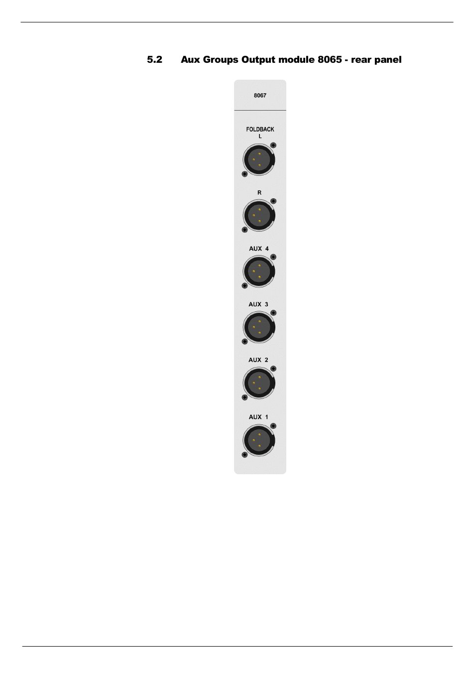 2 aux groups output module 8065 - rear panel, Aux groups output module 8065 - rear panel -5 | Cadac C-Type User Manual | Page 41 / 66