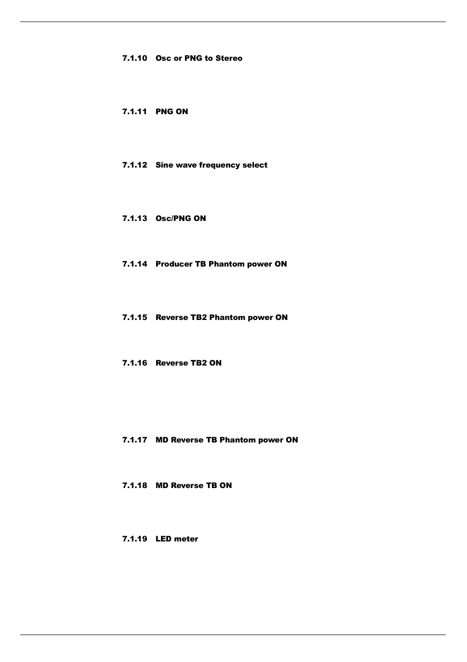 10 osc or png to stereo, 11 png on, 12 sine wave frequency select | 13 osc/png on, 14 producer tb phantom power on, 15 reverse tb2 phantom power on, 16 reverse tb2 on, 17 md reverse tb phantom power on, 18 md reverse tb on, 19 led meter | Cadac C-Type User Manual | Page 54 / 66