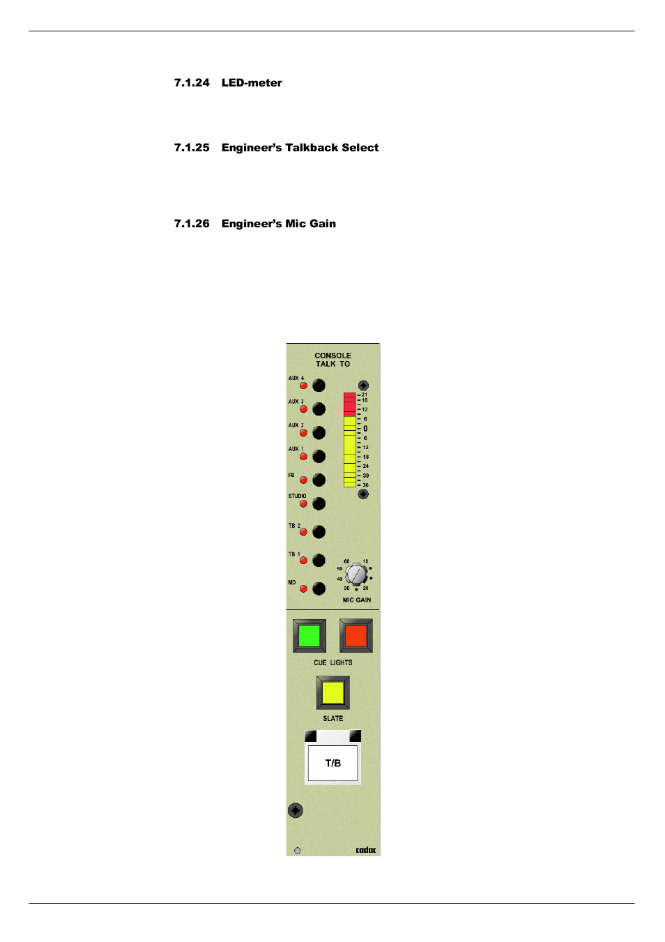 24 led-meter, 25 engineer’s talkback select, 26 engineer’s mic gain | Cadac C-Type User Manual | Page 56 / 66