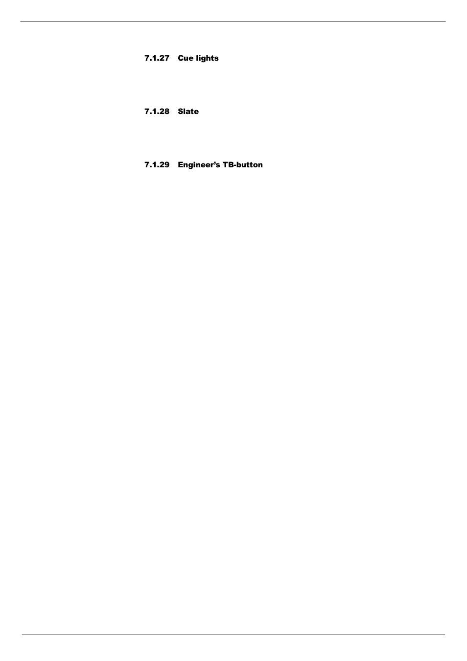 27 cue lights, 28 slate, 29 engineer’s tb-button | 29 engineer’s tb button | Cadac C-Type User Manual | Page 57 / 66