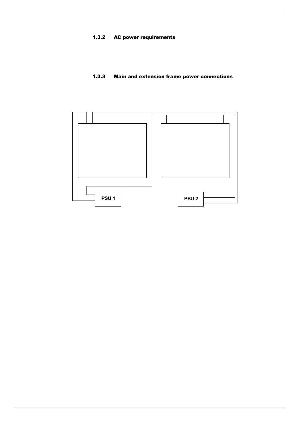 2 ac power requirements, 3 main and extension frame power connections, 3 main and extension frame power | Connections | Cadac C-Type User Manual | Page 9 / 66