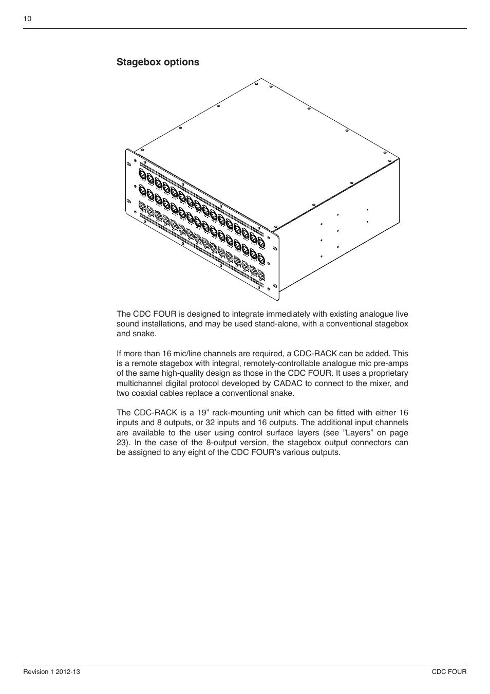 Stagebox options | Cadac CDC four User Manual | Page 10 / 83