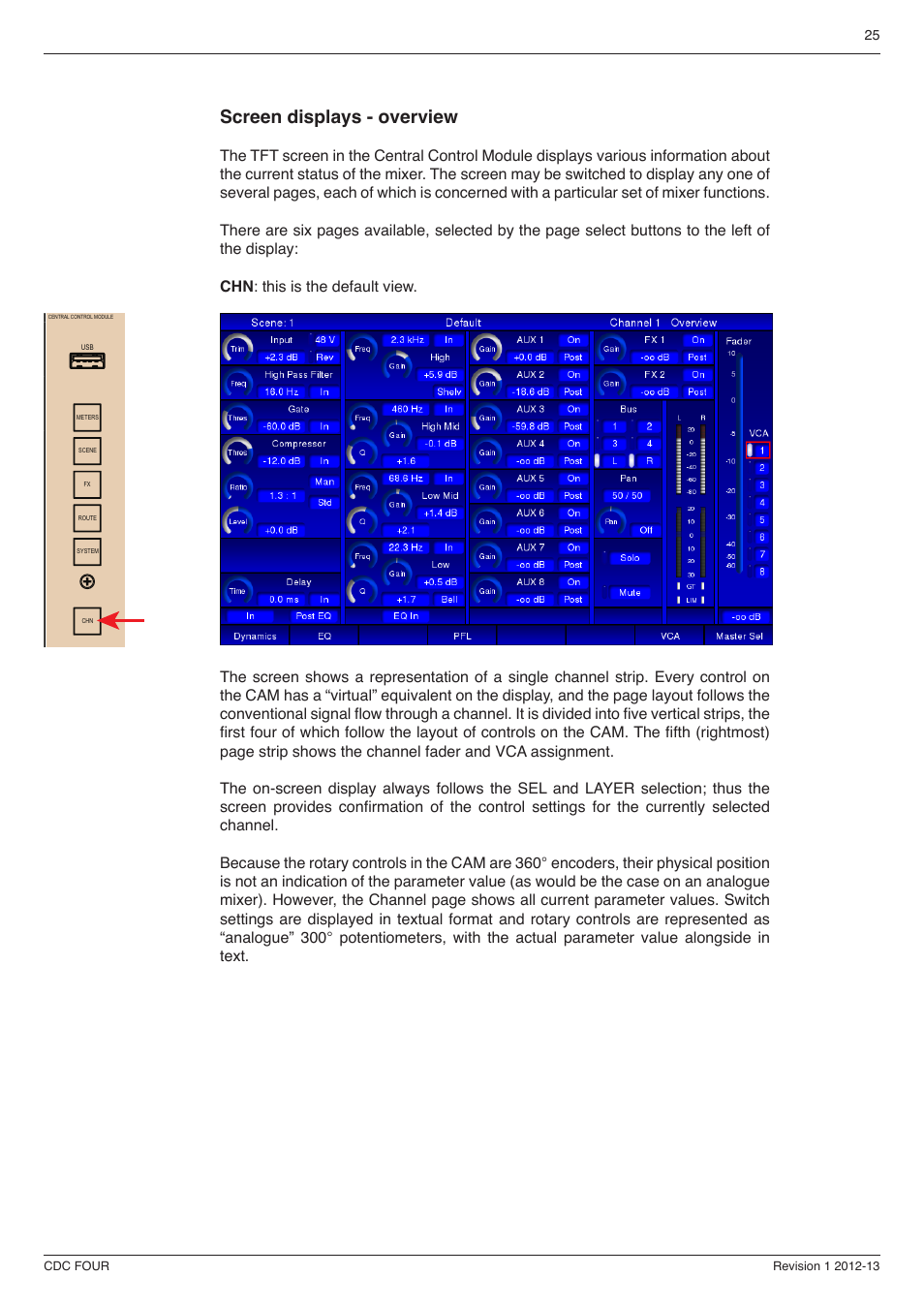 Screen displays - overview | Cadac CDC four User Manual | Page 25 / 83