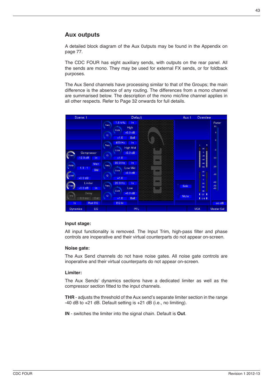 Aux outputs | Cadac CDC four User Manual | Page 43 / 83
