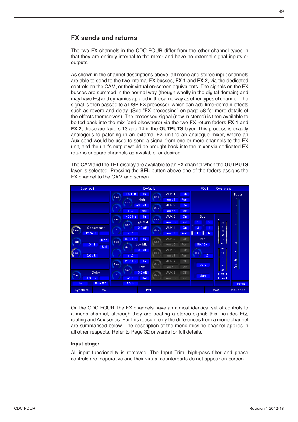 Fx sends and returns | Cadac CDC four User Manual | Page 49 / 83