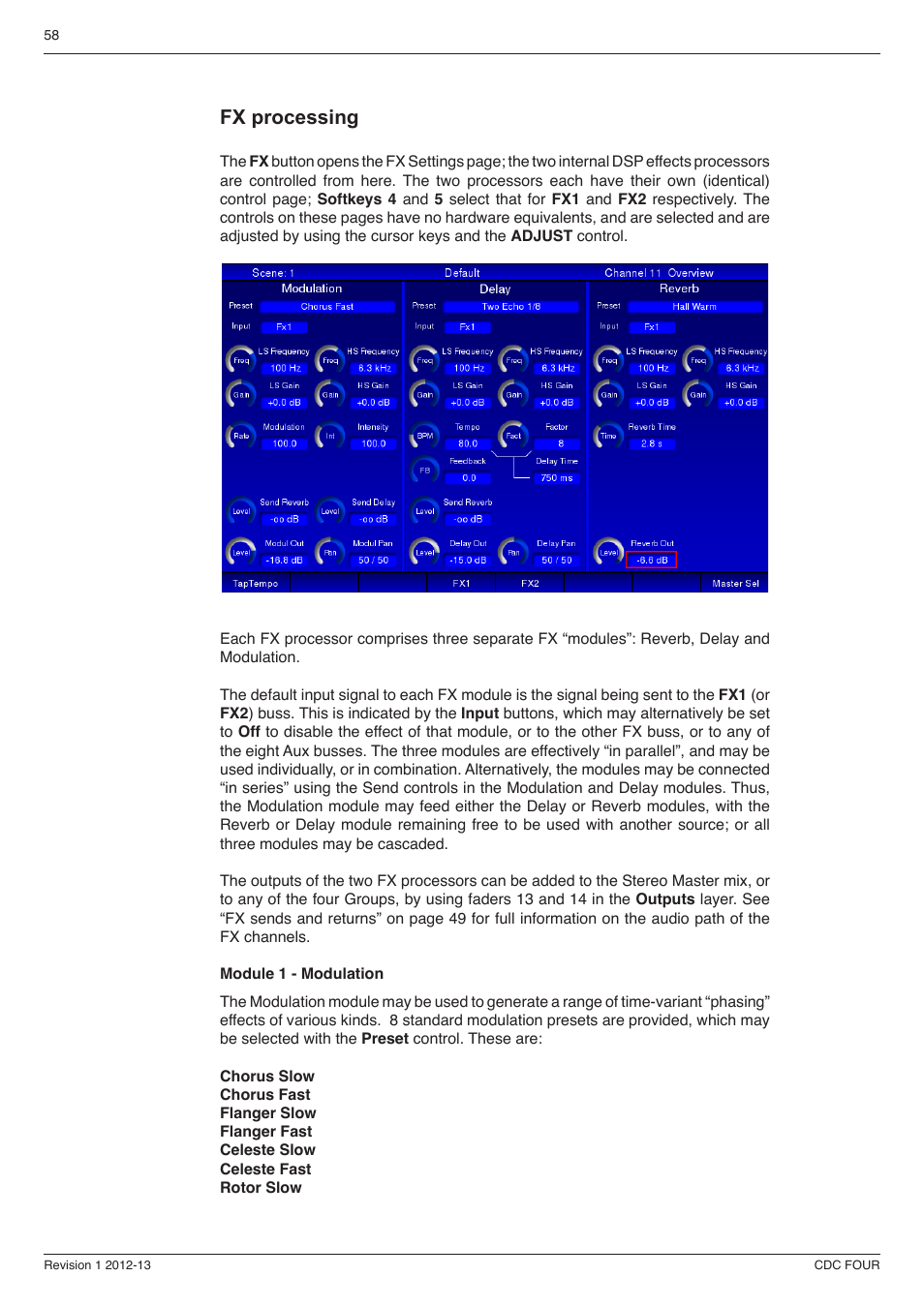 Fx processing | Cadac CDC four User Manual | Page 58 / 83