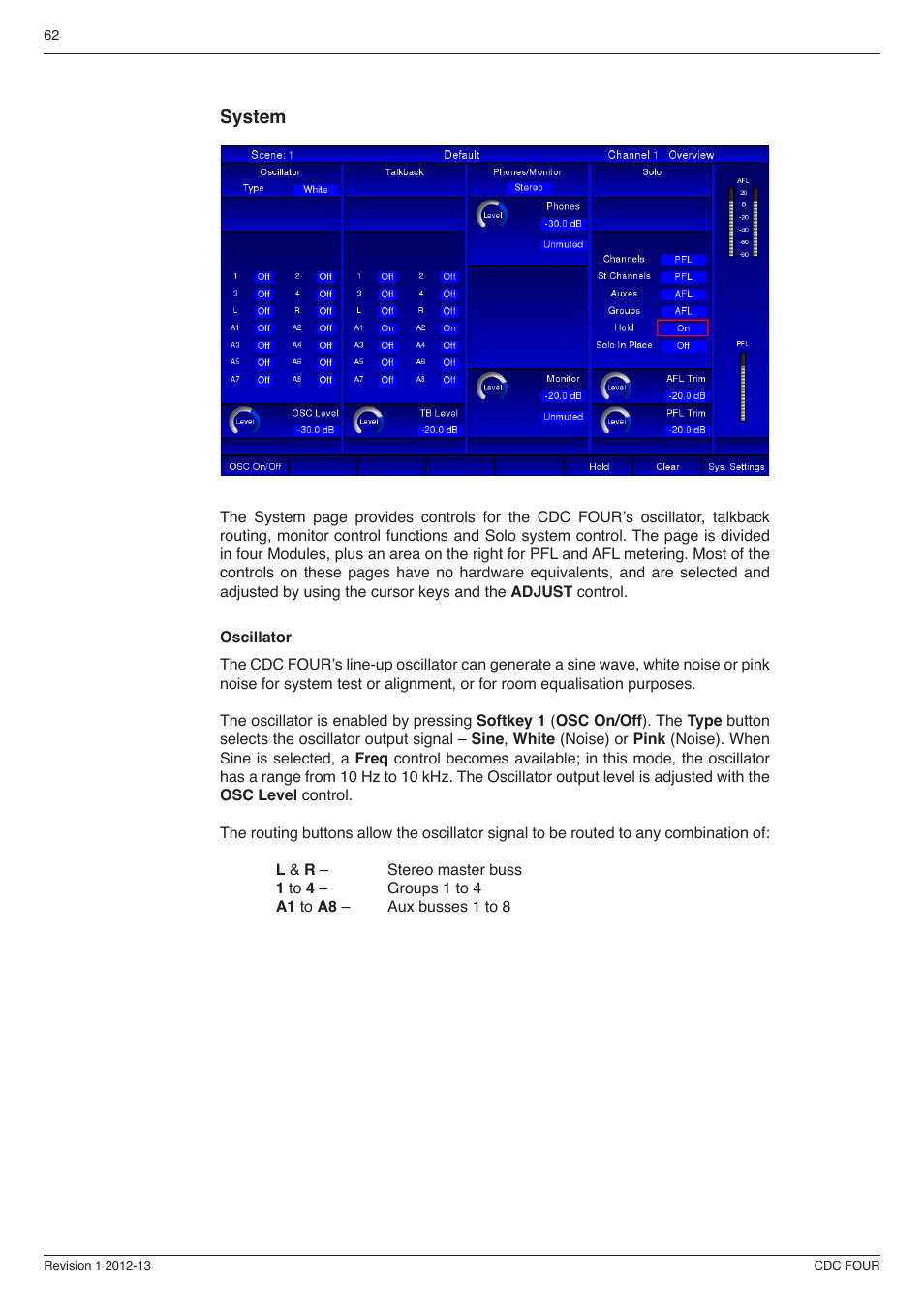 System 62 | Cadac CDC four User Manual | Page 62 / 83