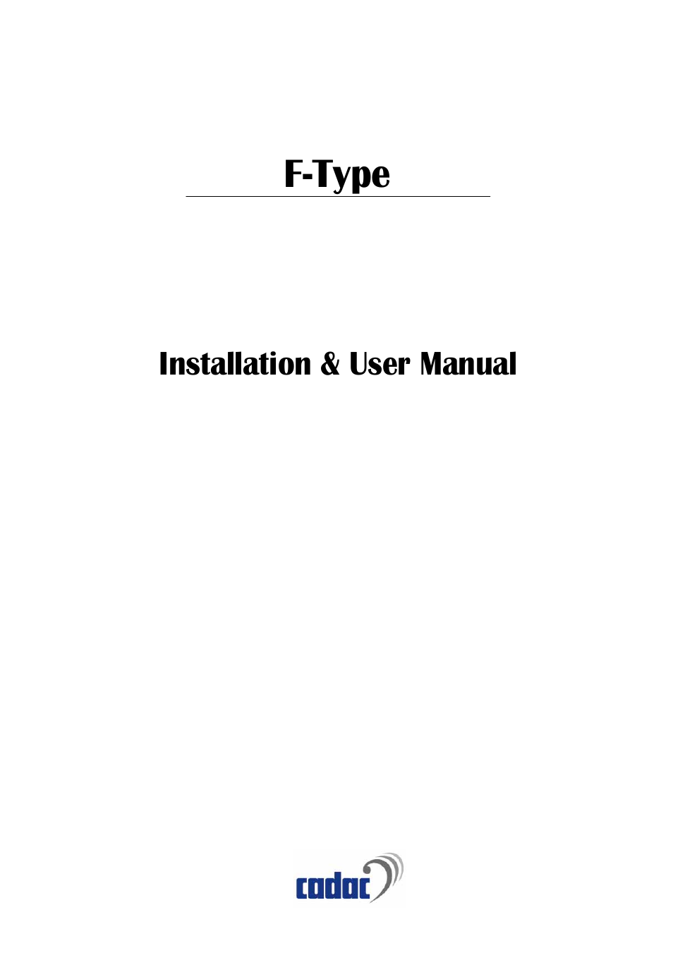 Cadac F-Type User Manual | 108 pages