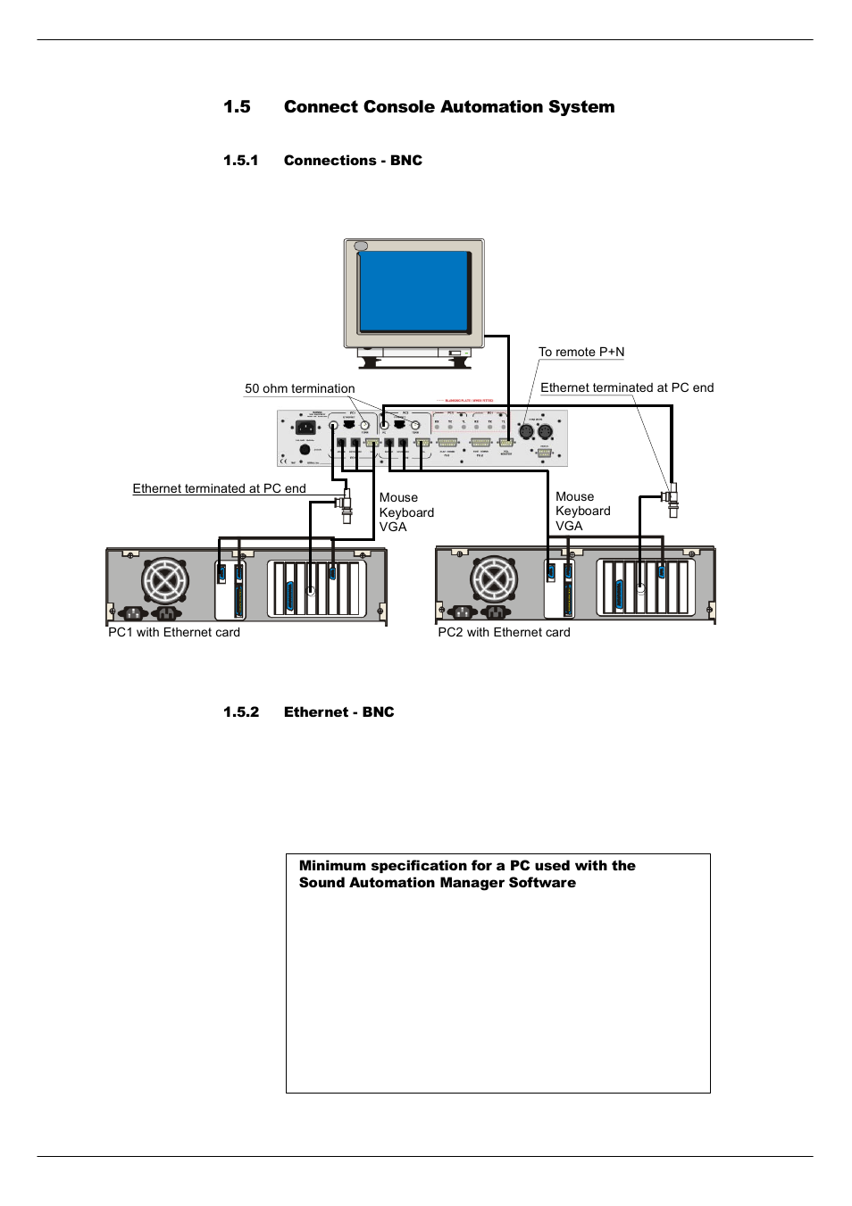 5 connect console automation system, 1 connections - bnc, 2 ethernet - bnc | Connect console automation system -14, 5 connect console automa, Tion system, 418 &rqqhfw#&rqvroh#$xwrpdwlrq#6\vwhp | Cadac F-Type User Manual | Page 22 / 108
