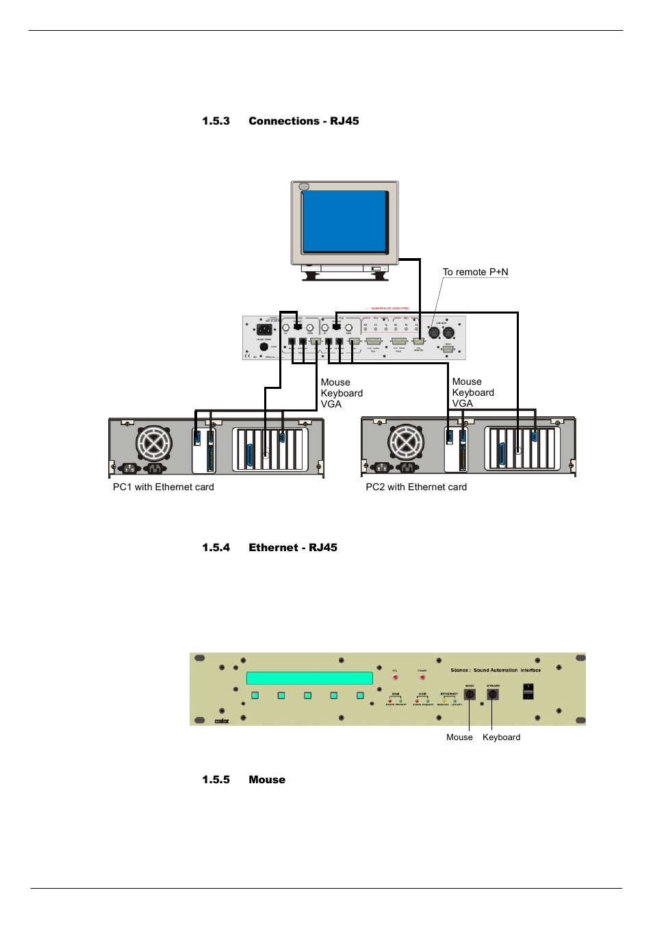 3 connections - rj45, 4 ethernet - rj45, 5 mouse | Cadac F-Type User Manual | Page 23 / 108