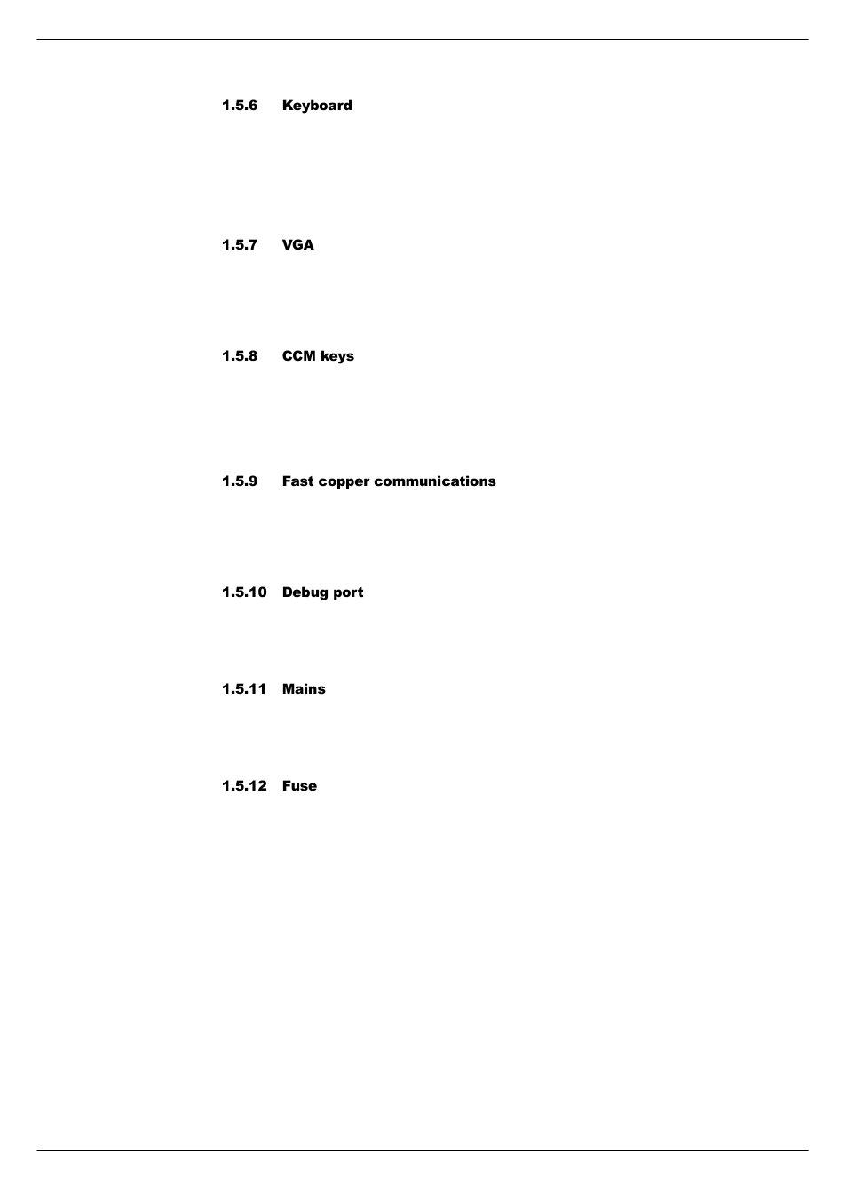 6 keyboard, 7 vga, 8 ccm keys | 9 fast copper communications, 10 debug port, 11 mains, 12 fuse | Cadac F-Type User Manual | Page 24 / 108
