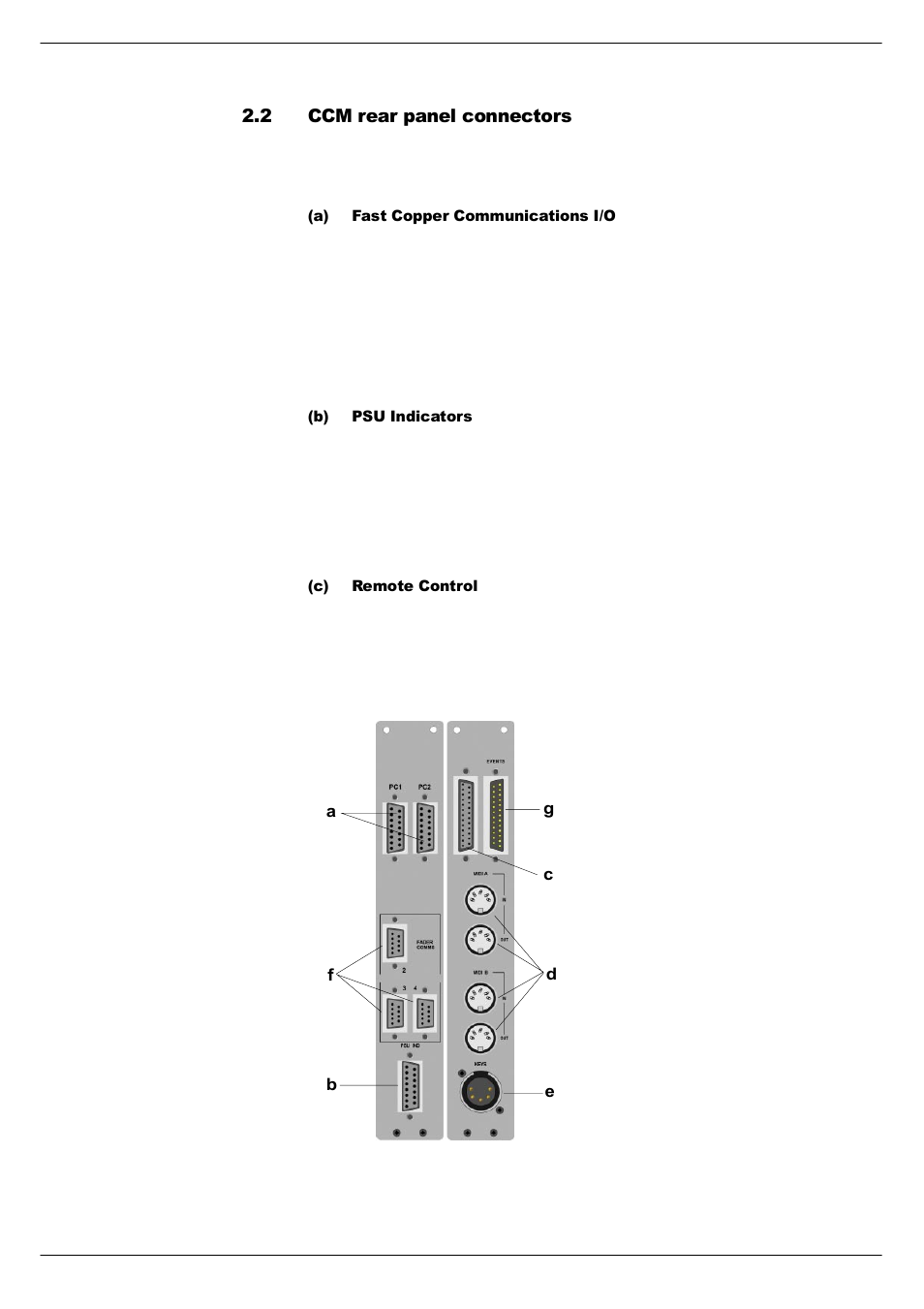 2 ccm rear panel connectors, See fig 2-3), 515 &&0#uhdu#sdqho#frqqhfwruv | Cadac F-Type User Manual | Page 34 / 108