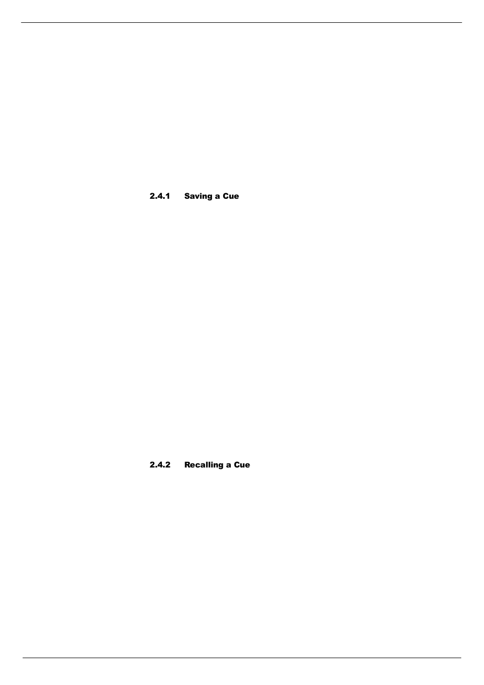 1 saving a cue, 2 recalling a cue | Cadac F-Type User Manual | Page 37 / 108
