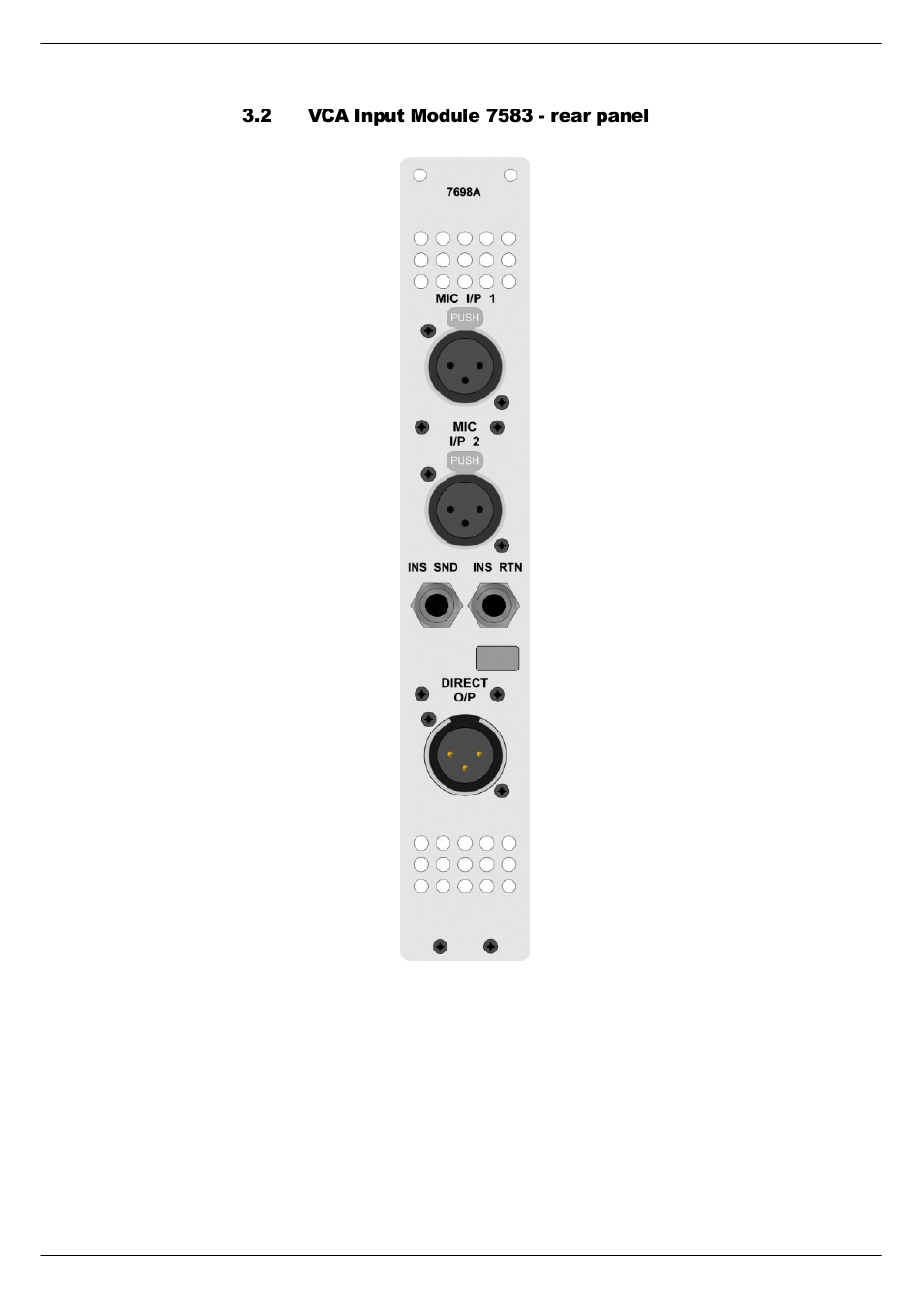 2 vca input module 7583 - rear panel, Vca input module 7583 - rear panel -8 | Cadac F-Type User Manual | Page 56 / 108