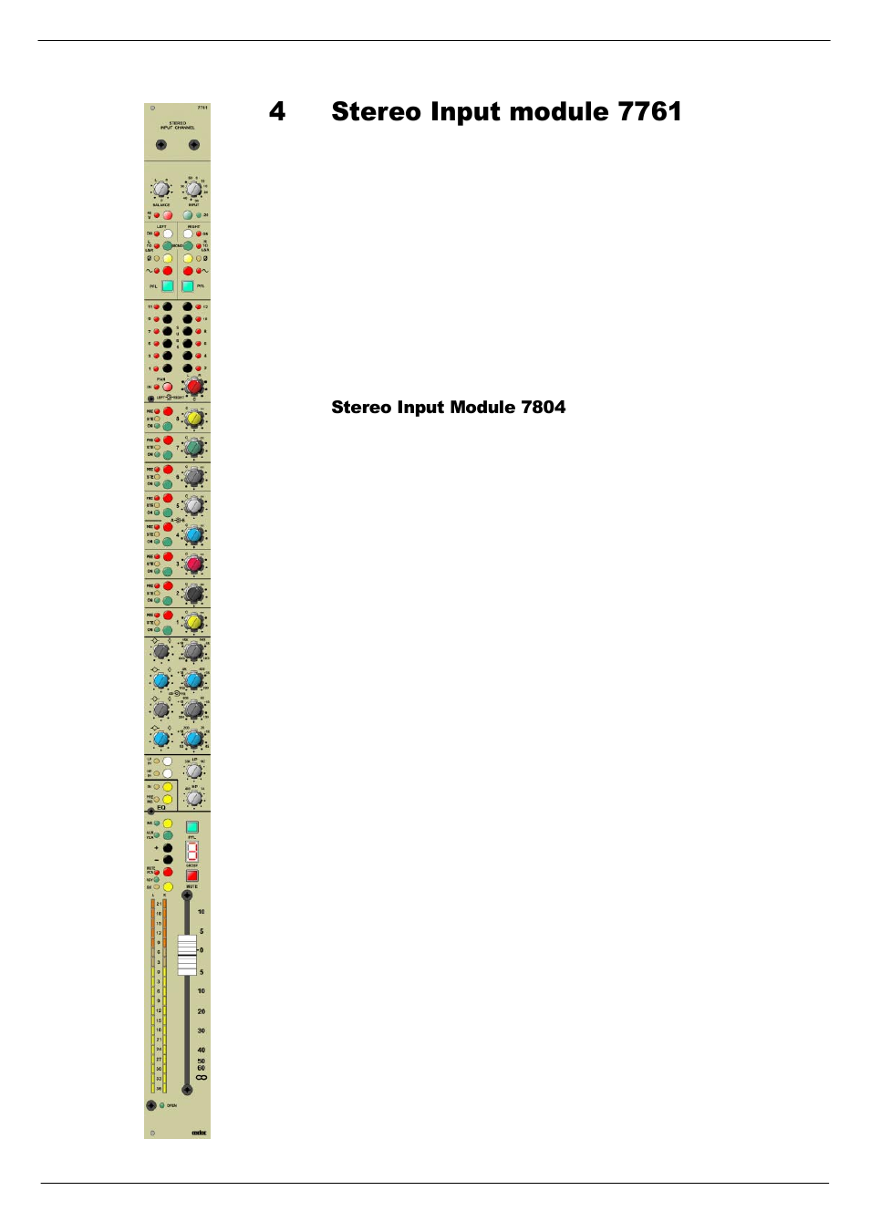 4 stereo input module 7761, 76whuhr#,qsxw#prgxoh#::94, 6whuhr#,qsxw#0rgxoh#:;37 | Cadac F-Type User Manual | Page 57 / 108