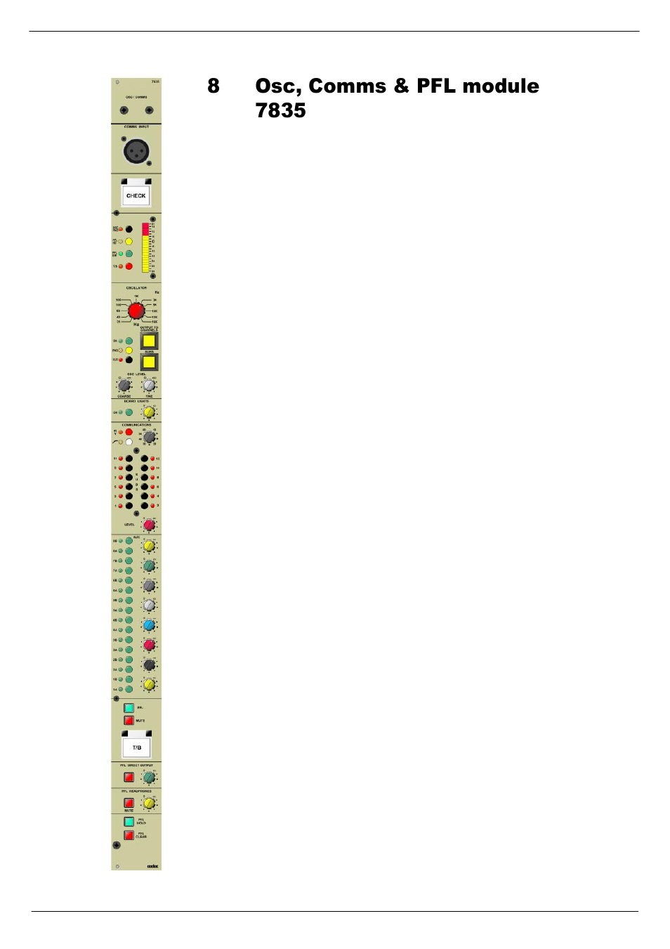 8 osc, comms & pfl module 7835, 2vf/#&rppv#)#3)/#prgxoh# :;68 | Cadac F-Type User Manual | Page 85 / 108
