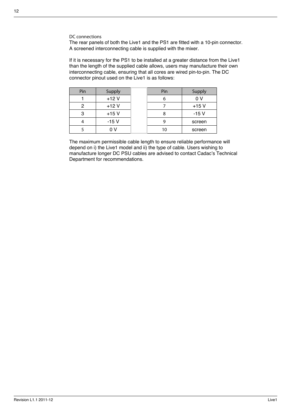 Cadac LIVE1 User Manual | Page 12 / 32