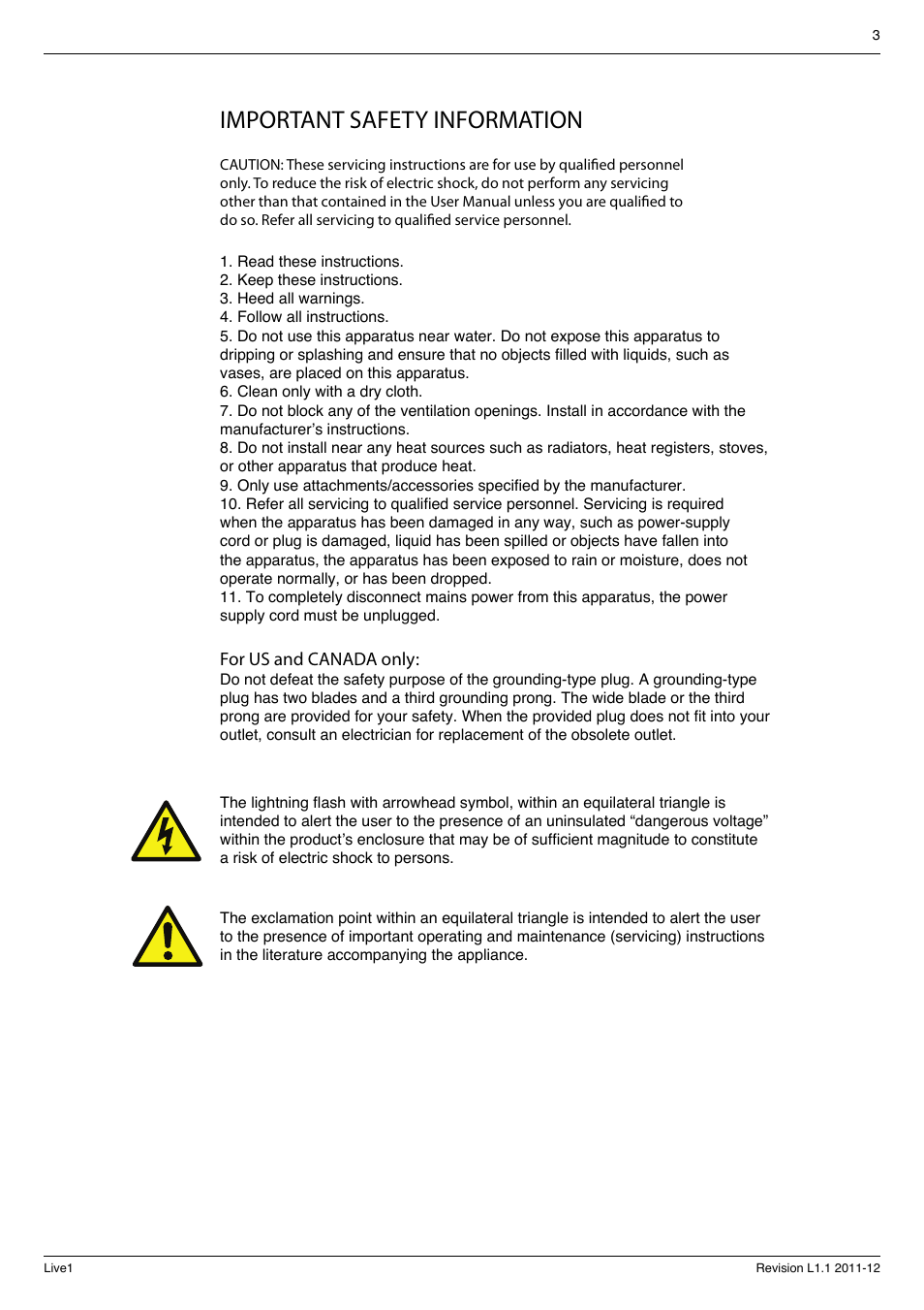 Important safety information | Cadac LIVE1 User Manual | Page 3 / 32