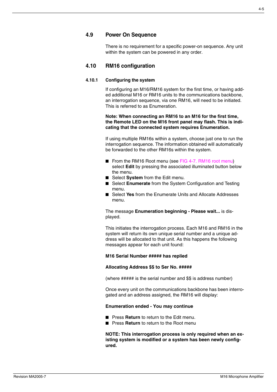 9 power on sequence, 10 rm16 configuration, 1 configuring the system | Power on sequence -5, 10 rm16 configuration -5, Configuring the system -5 | Cadac M16 User Manual | Page 29 / 55