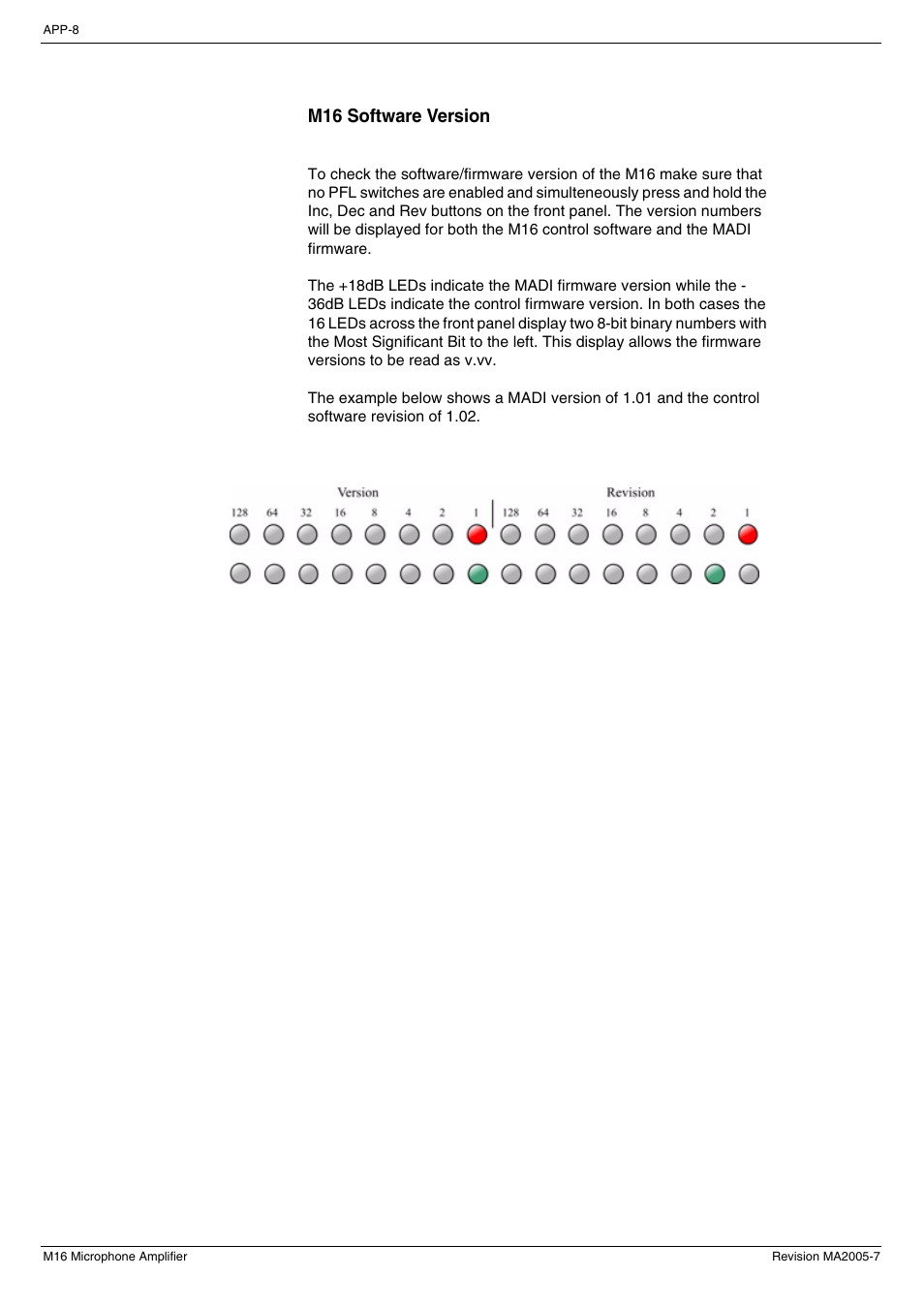 M16 software version | Cadac M16 User Manual | Page 46 / 55