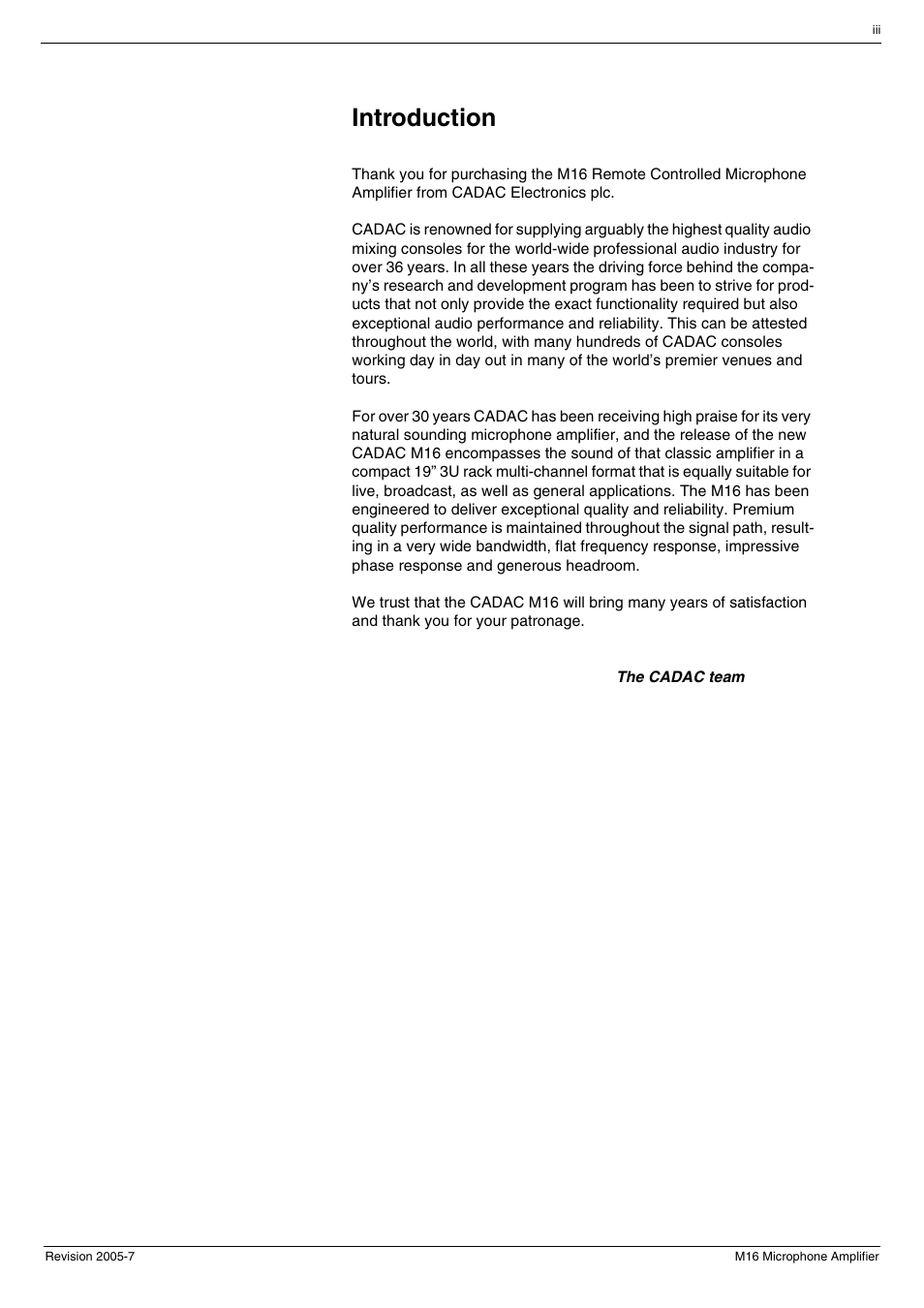 Introduction | Cadac M16 User Manual | Page 5 / 55