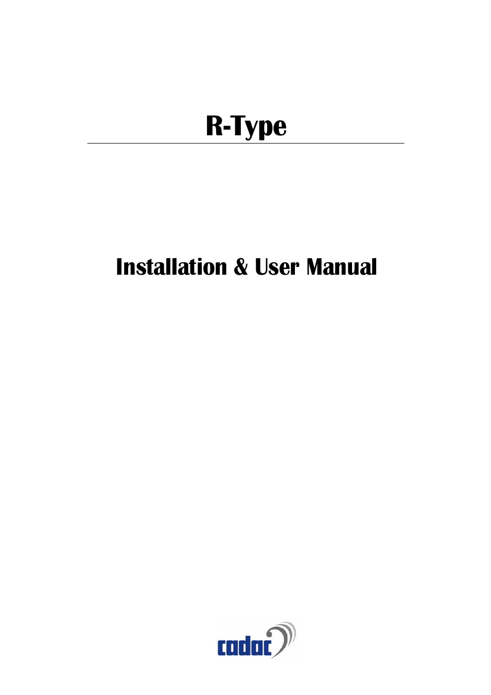 Cadac R-Type User Manual | 139 pages