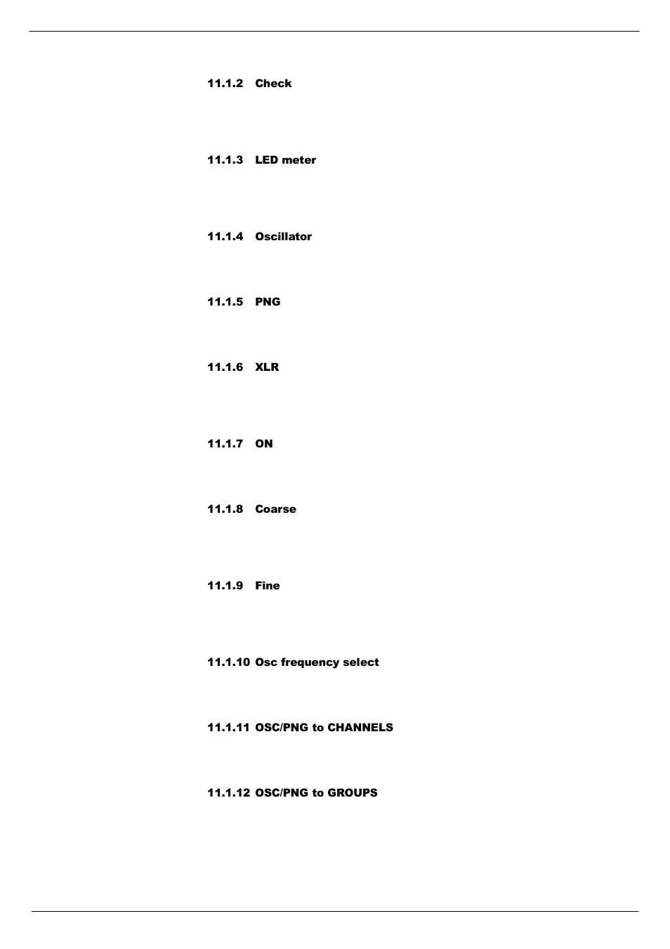2 check, 3 led meter, 4 oscillator | 5 png, 6 xlr, 7 on, 8 coarse, 9 fine, 10 osc frequency select, 11 osc/png to channels | Cadac R-Type User Manual | Page 101 / 139