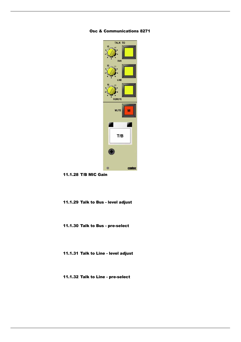 28 t/b mic gain, 29 talk to bus - level adjust, 30 talk to bus - pre-select | 31 talk to line - level adjust, 32 talk to line - pre-select | Cadac R-Type User Manual | Page 104 / 139