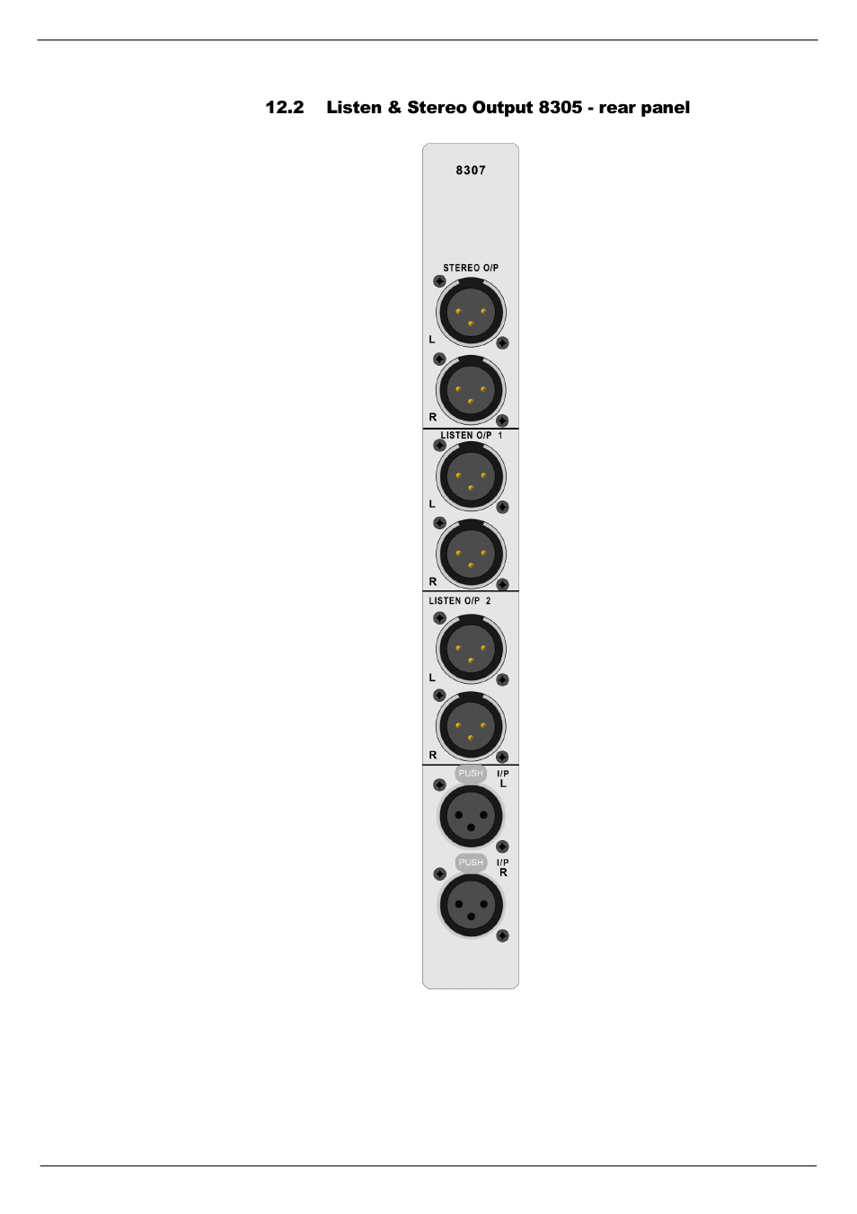 2 listen & stereo output 8305 - rear panel, Listen & stereo output 8305 - rear panel -7 | Cadac R-Type User Manual | Page 113 / 139